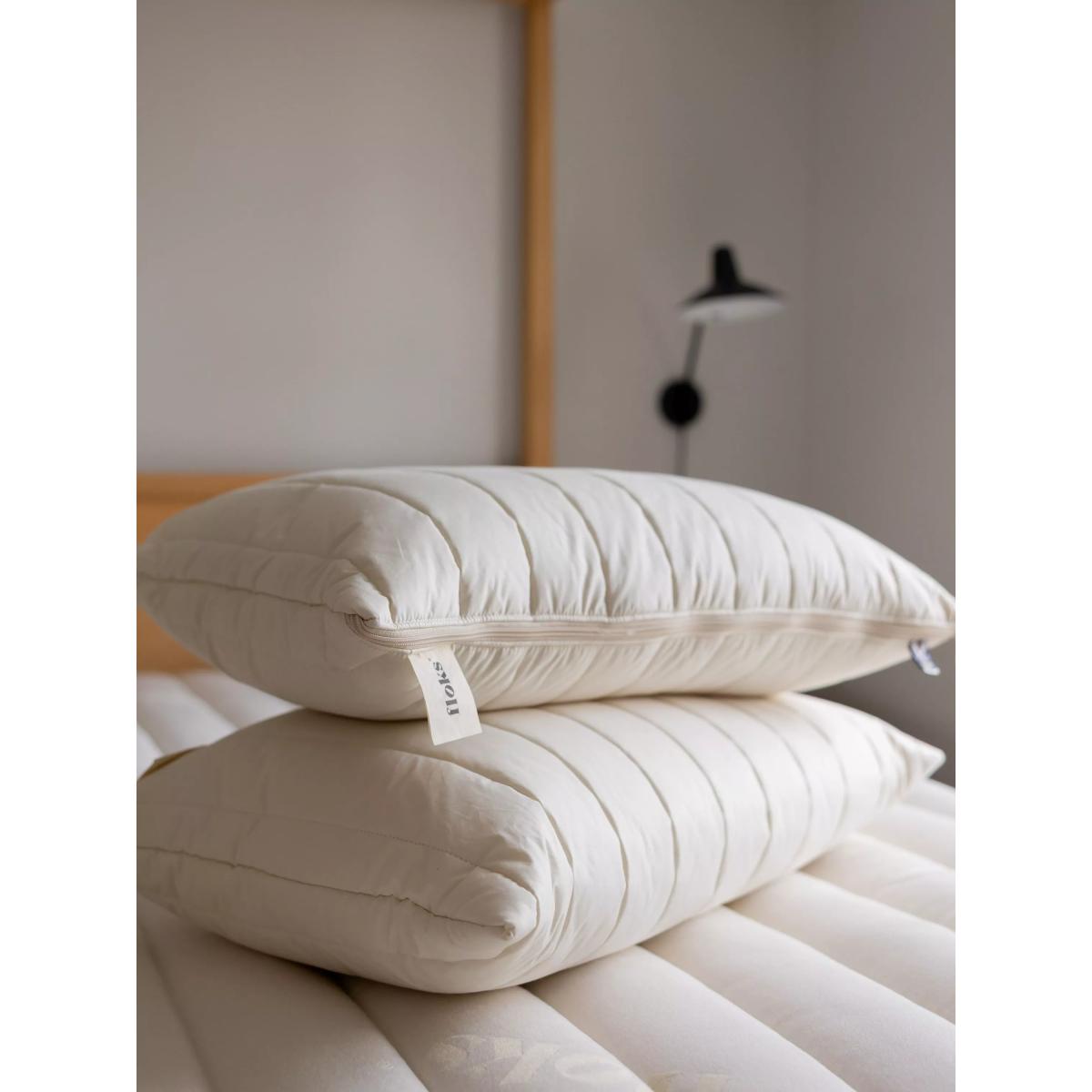 Floks Luxury Quilted Wool King Size Pillow, Soft – image 3
