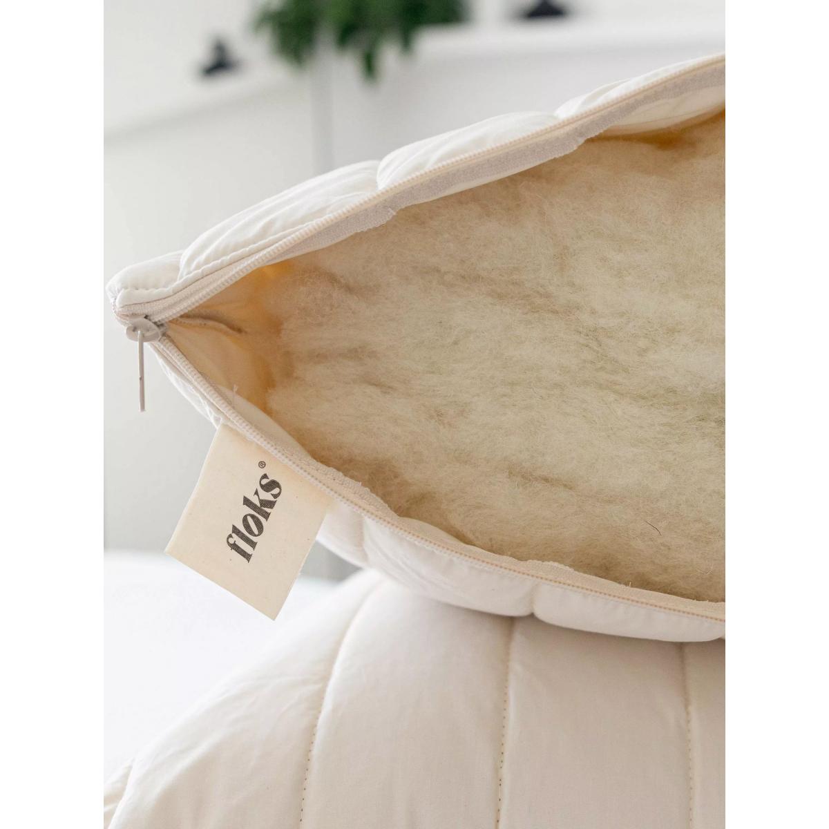 Floks Luxury Quilted Wool King Size Pillow, Soft – image 5