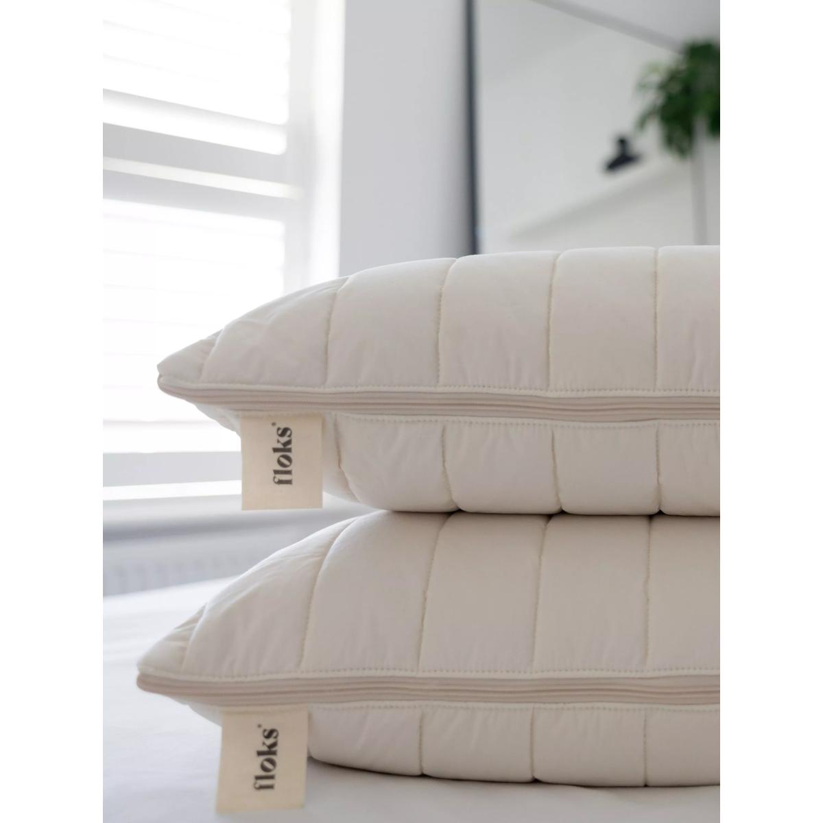 Floks Luxury Quilted Wool King Size Pillow, Soft – image 6