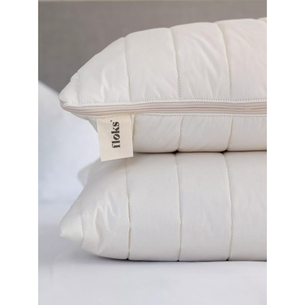 Floks Luxury Quilted Wool King Size Pillow, Soft – image 7