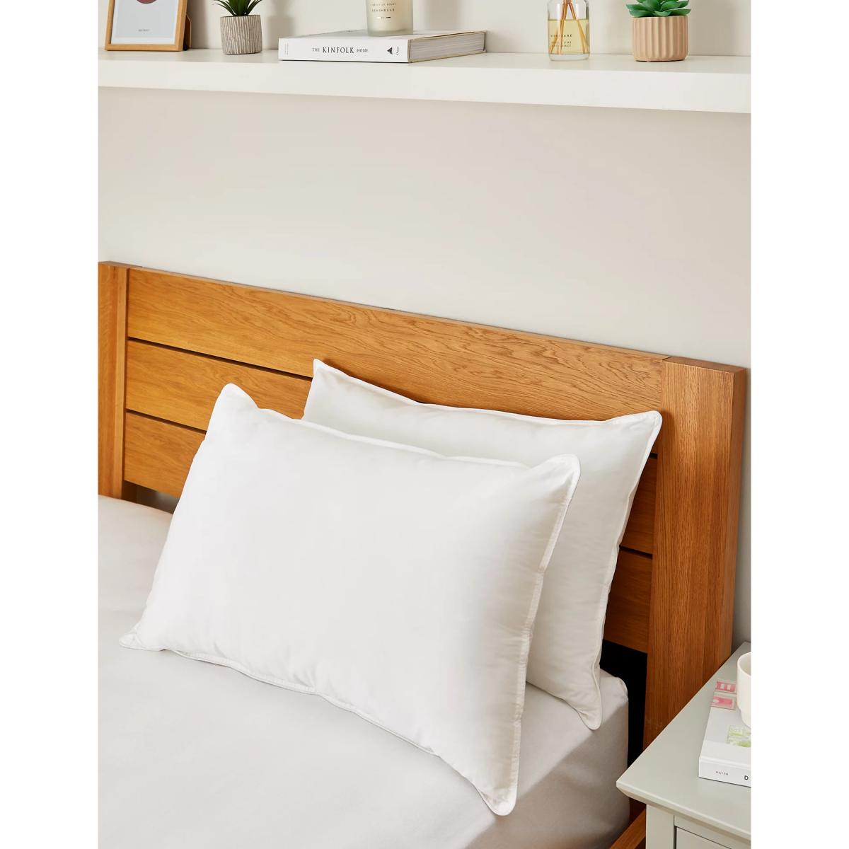 M&S 2pk Ultimate Comfort Cotton Medium Pillows - White, White – image 3