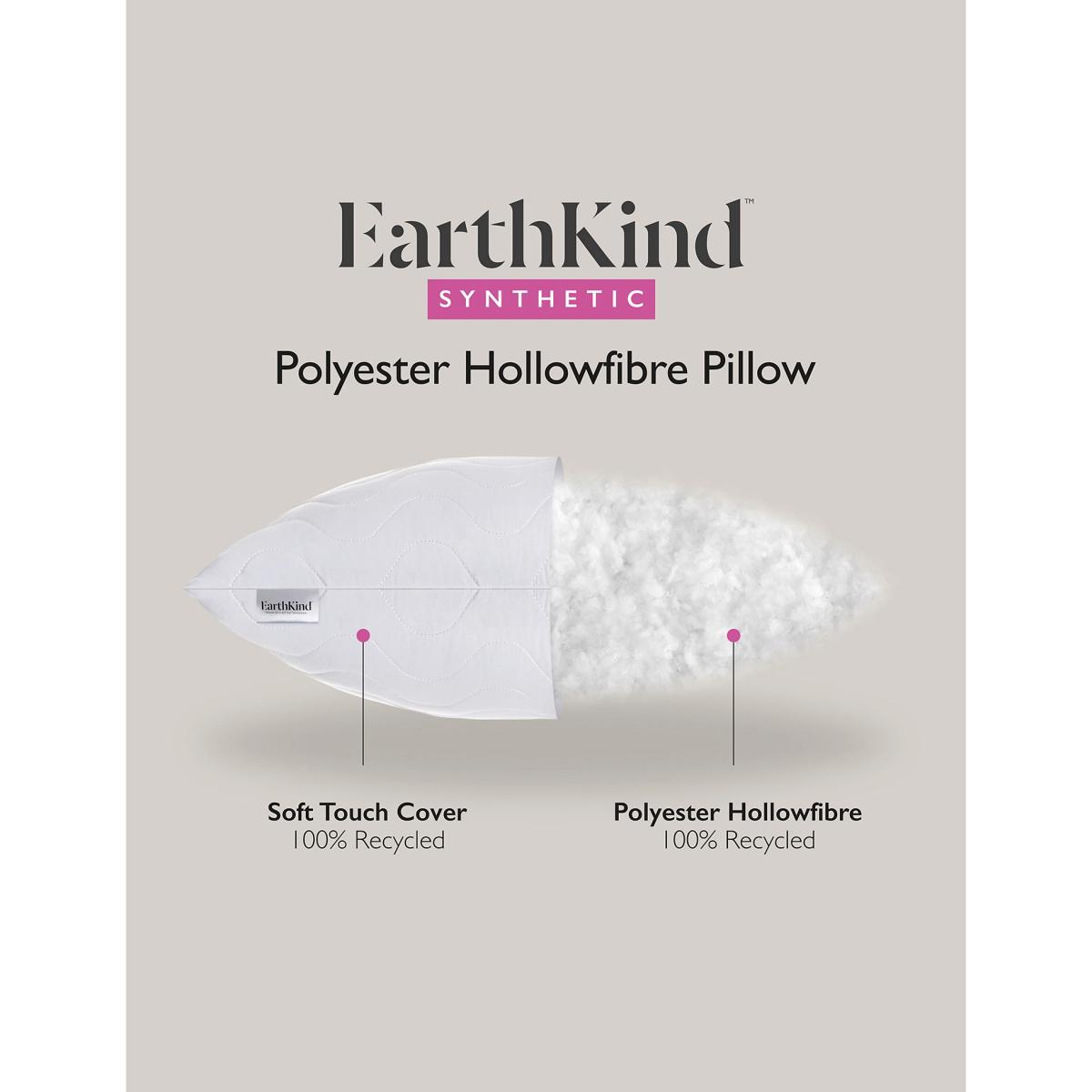Earthkind Recycled Synthetic Pillow - White, White – image 6