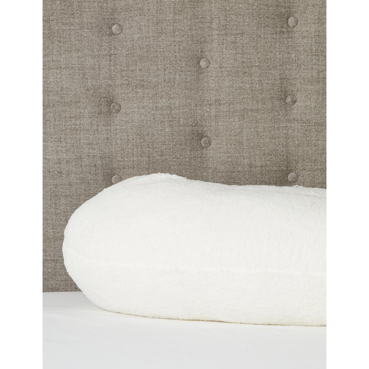 M&S Teddy Fleece Medium V-Shaped Pillow - Cream C, Cream C,Grey – image 4
