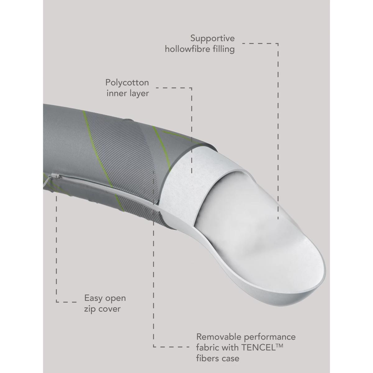 M&S Kally Sleep Sports Recovery Medium Body PIllow - Grey Mix, Grey Mix – image 4
