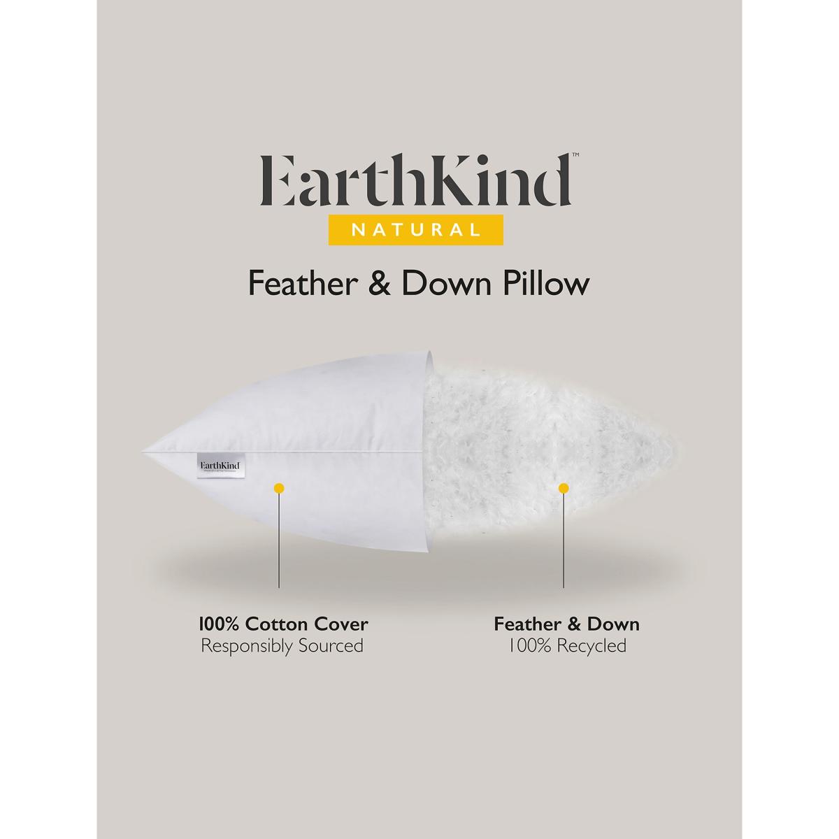 Earthkind Recycled Feather & Down Pillow - White, White – image 7