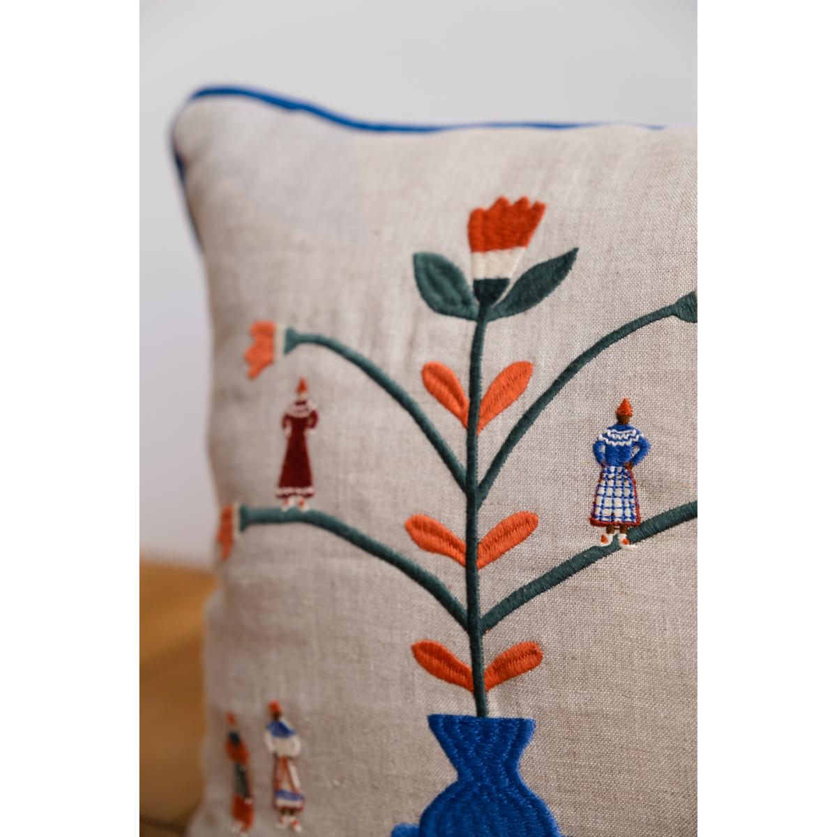 Fine Little Day Seasonal pillowcase 38x38 cm Natural-blue – image 2