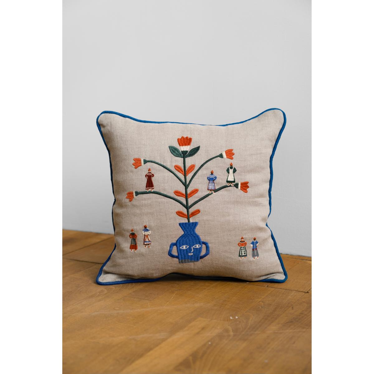 Fine Little Day Seasonal pillowcase 38x38 cm Natural-blue – image 3