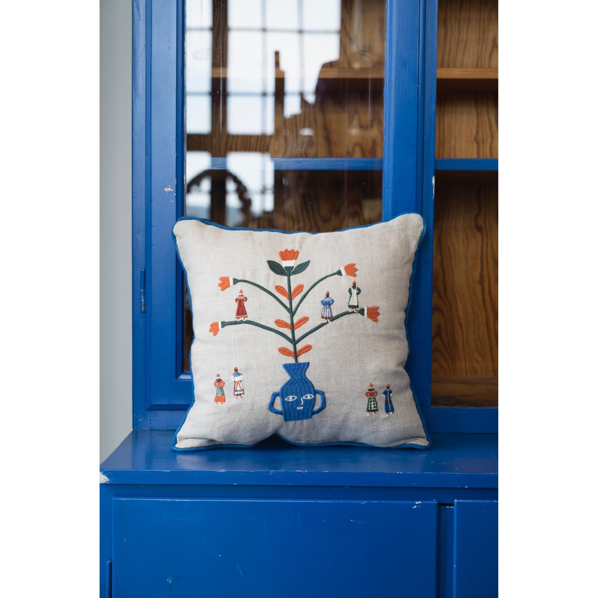 Fine Little Day Seasonal pillowcase 38x38 cm Natural-blue – image 5