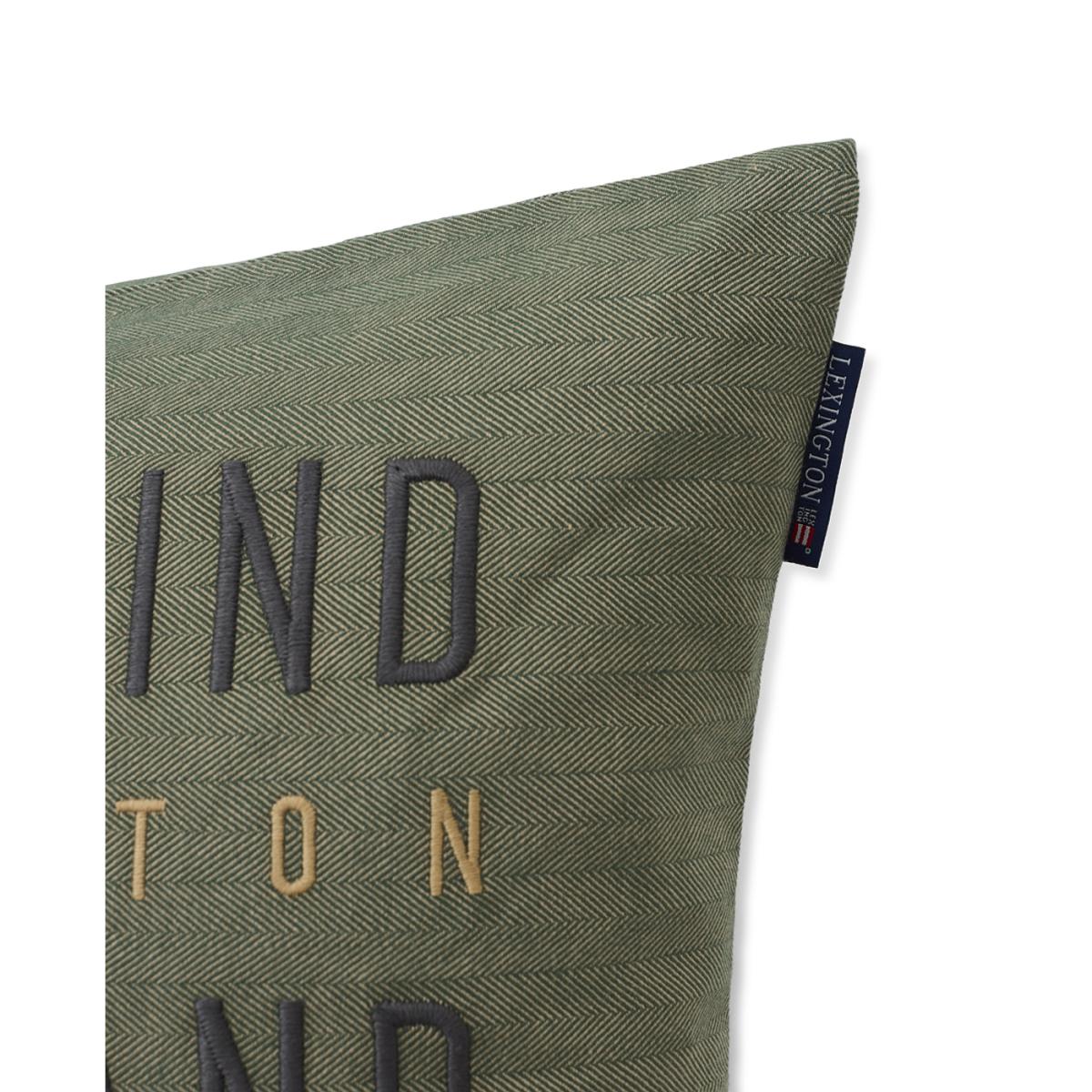 Lexington Herringbone Cotton Flanell pillowcase 50x50 cm Green – image 3
