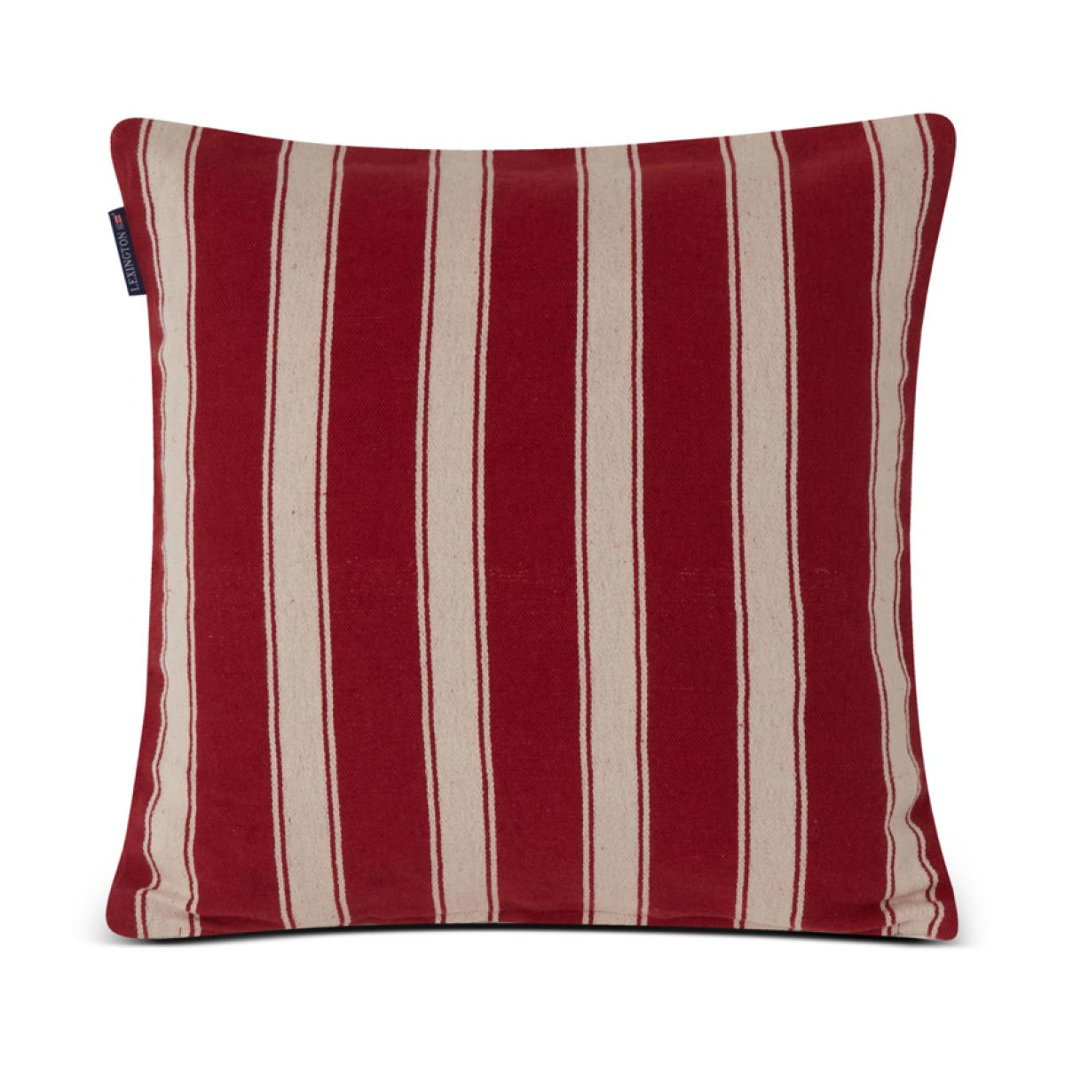 Lexington Structure Striped Linen Cotton cushion cover 50x50 cm Red-beige – image 2