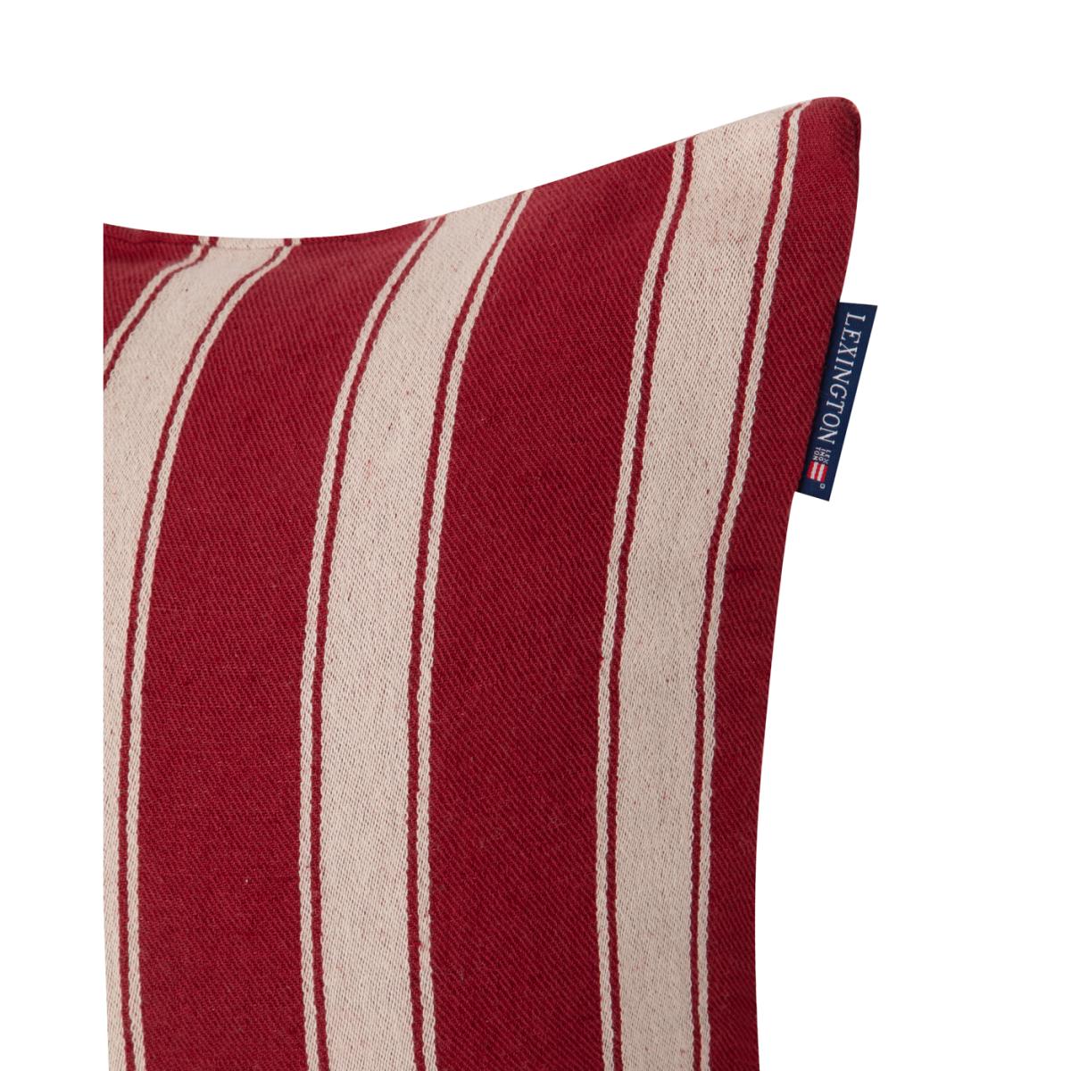 Lexington Structure Striped Linen Cotton cushion cover 50x50 cm Red-beige – image 3