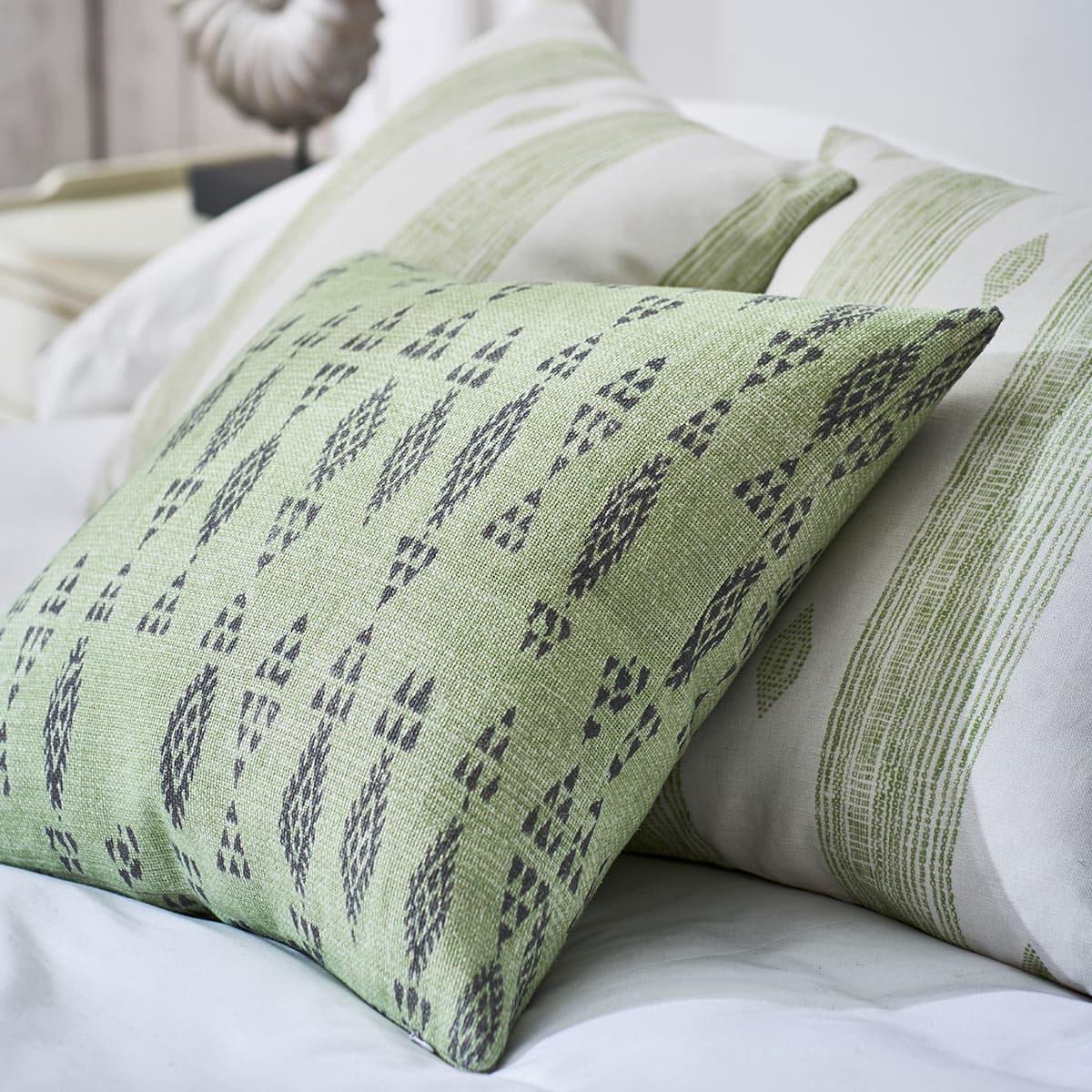 Skoura Cushion Cover Only (51cmSq) - Pale Green/White – image 2
