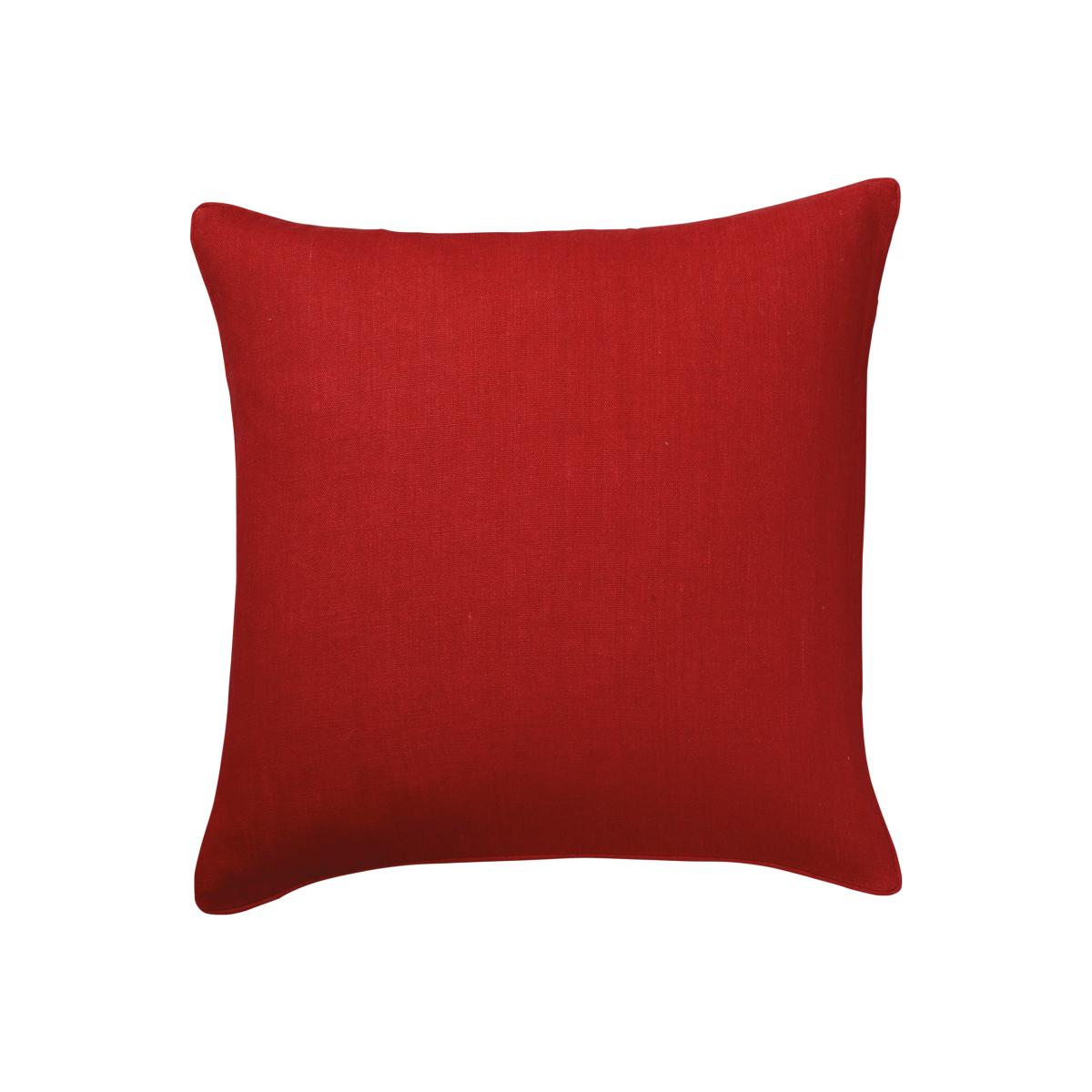 Tight Weave Linen Cushion Cover, Large - Maple Red