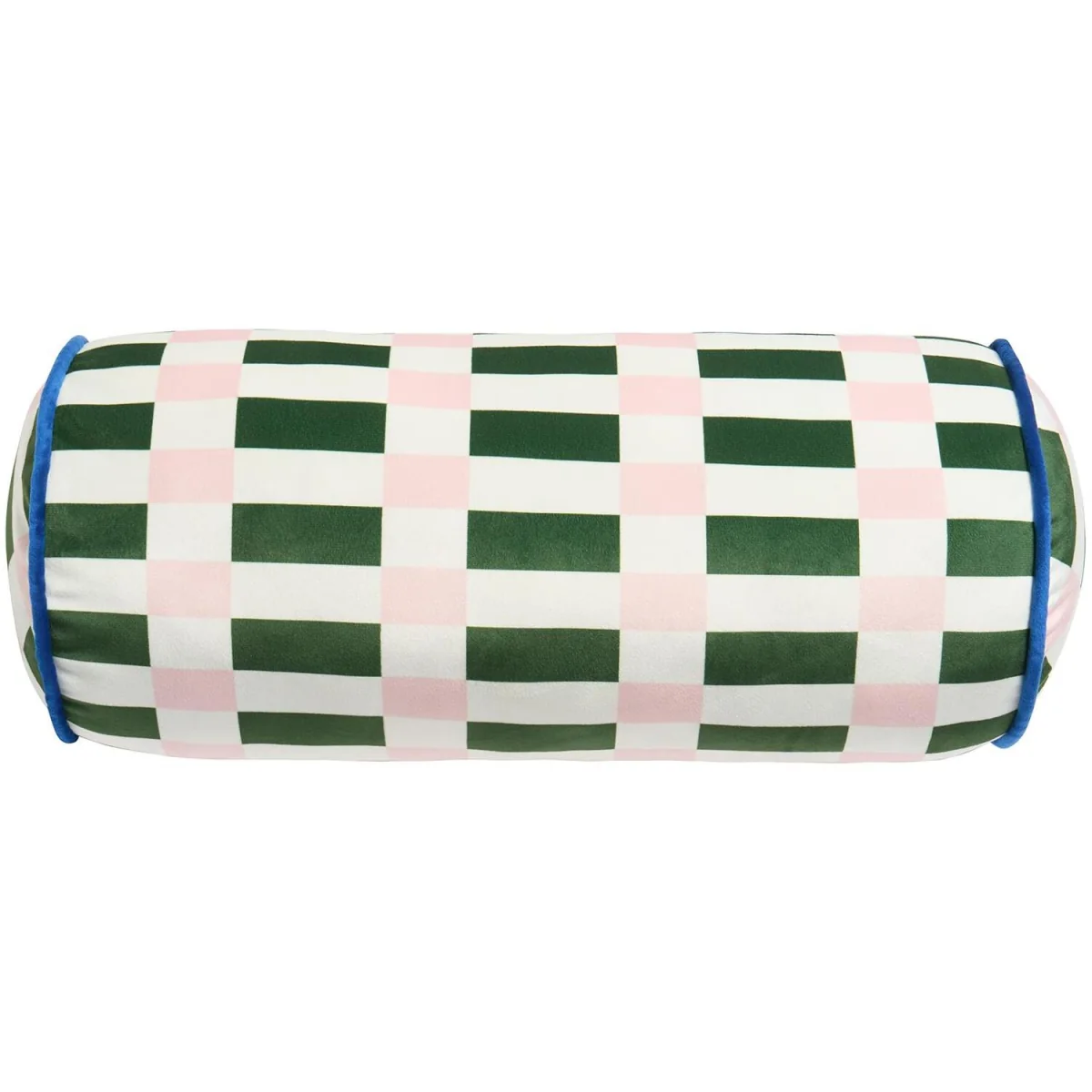 OHS Check Print Bolster Pillow - Green/Pink – image 3