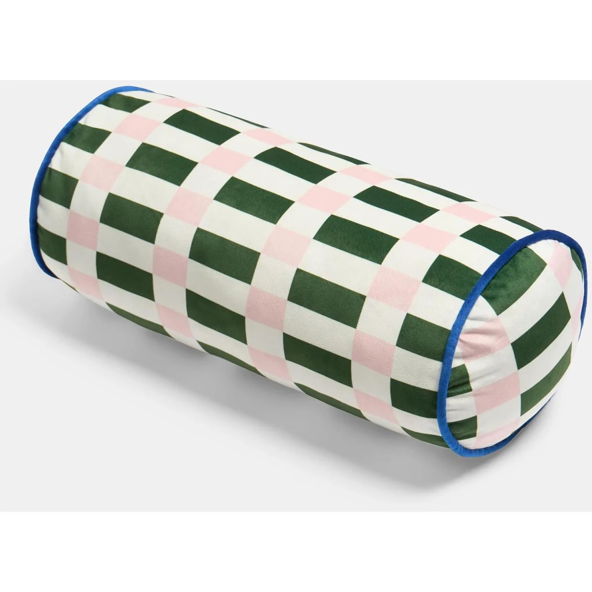 OHS Check Print Bolster Pillow - Green/Pink – image 5
