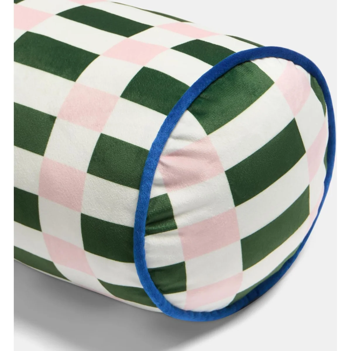 OHS Check Print Bolster Pillow - Green/Pink – image 6