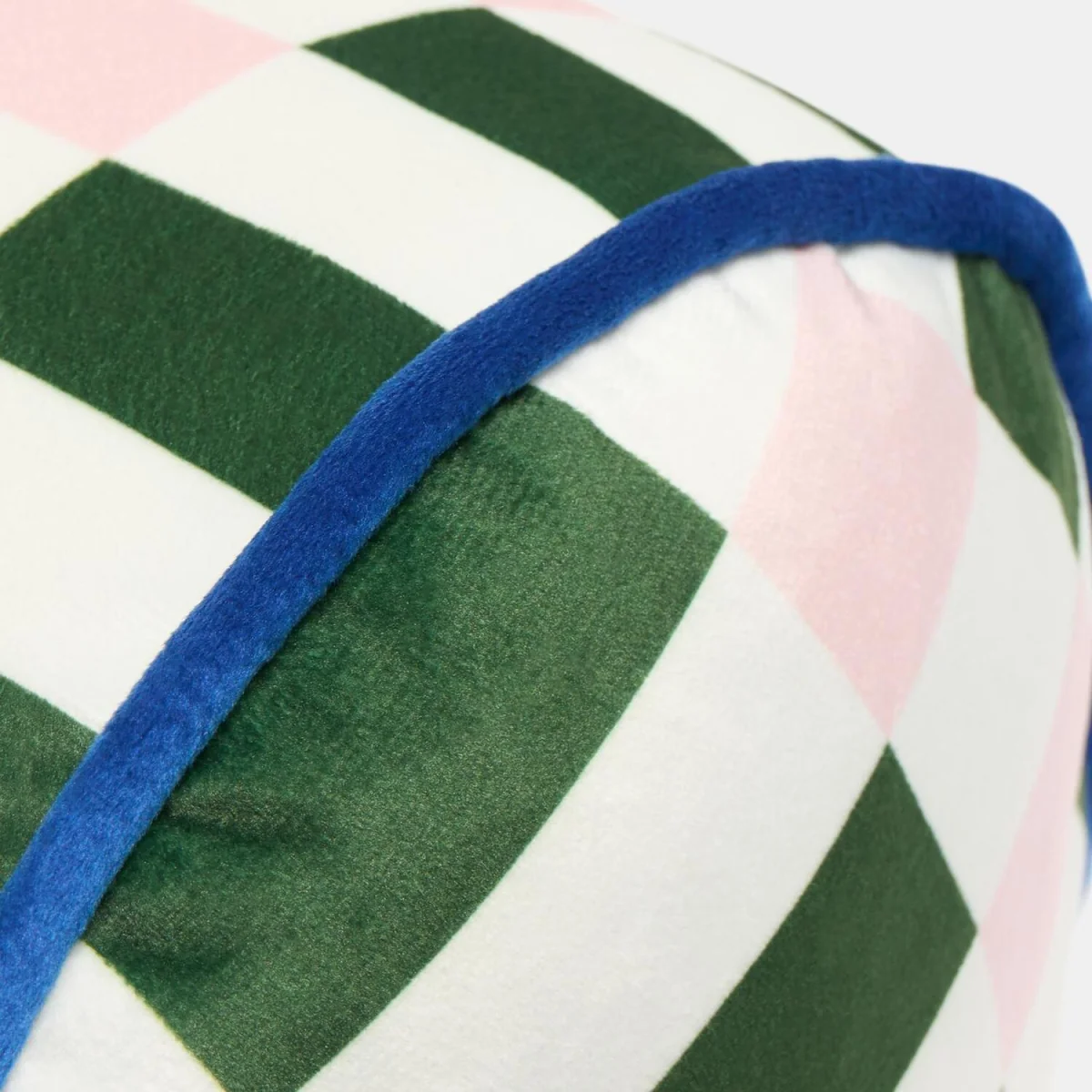 OHS Check Print Bolster Pillow - Green/Pink – image 7