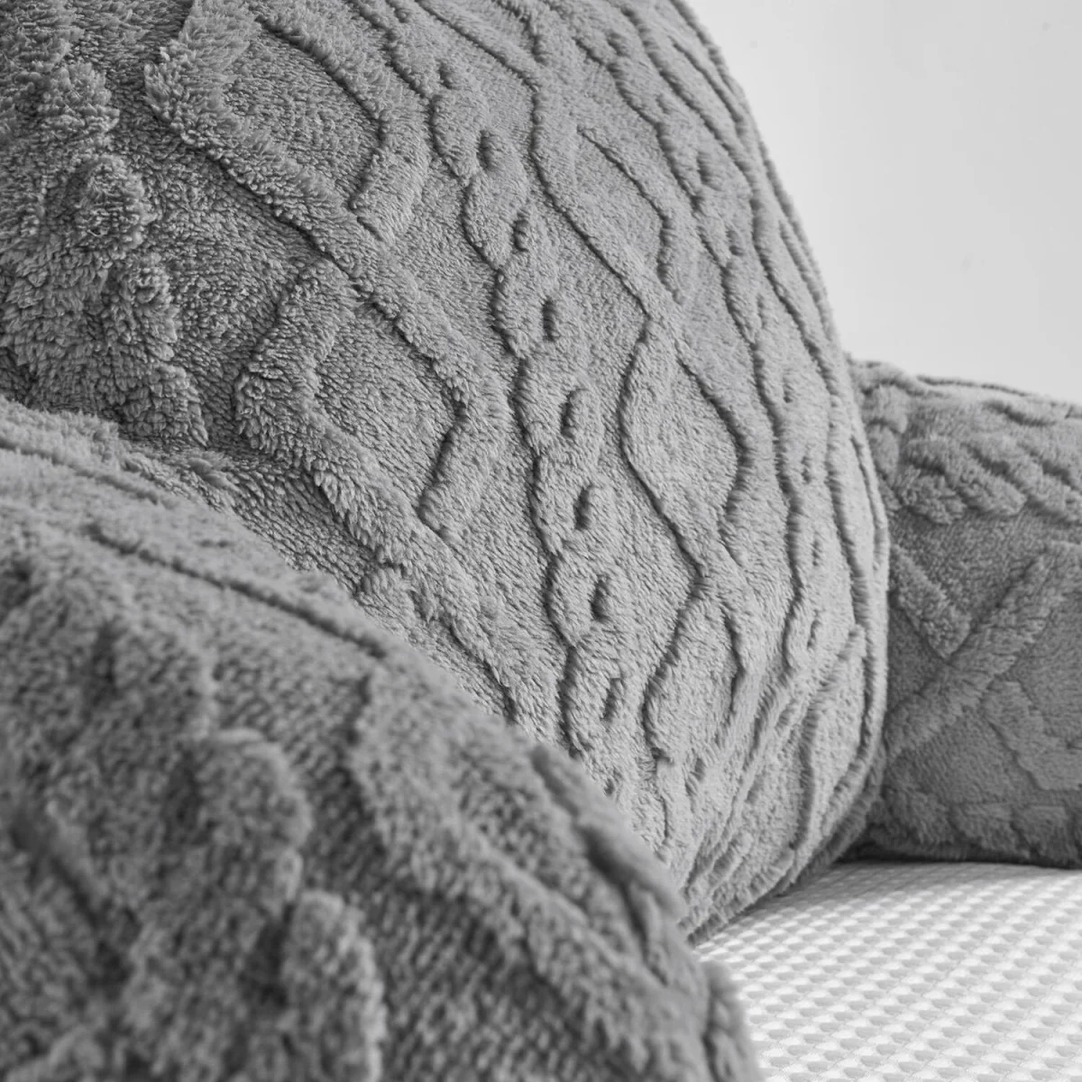 OHS Cable Knit Bolster Pillow - Grey – image 3