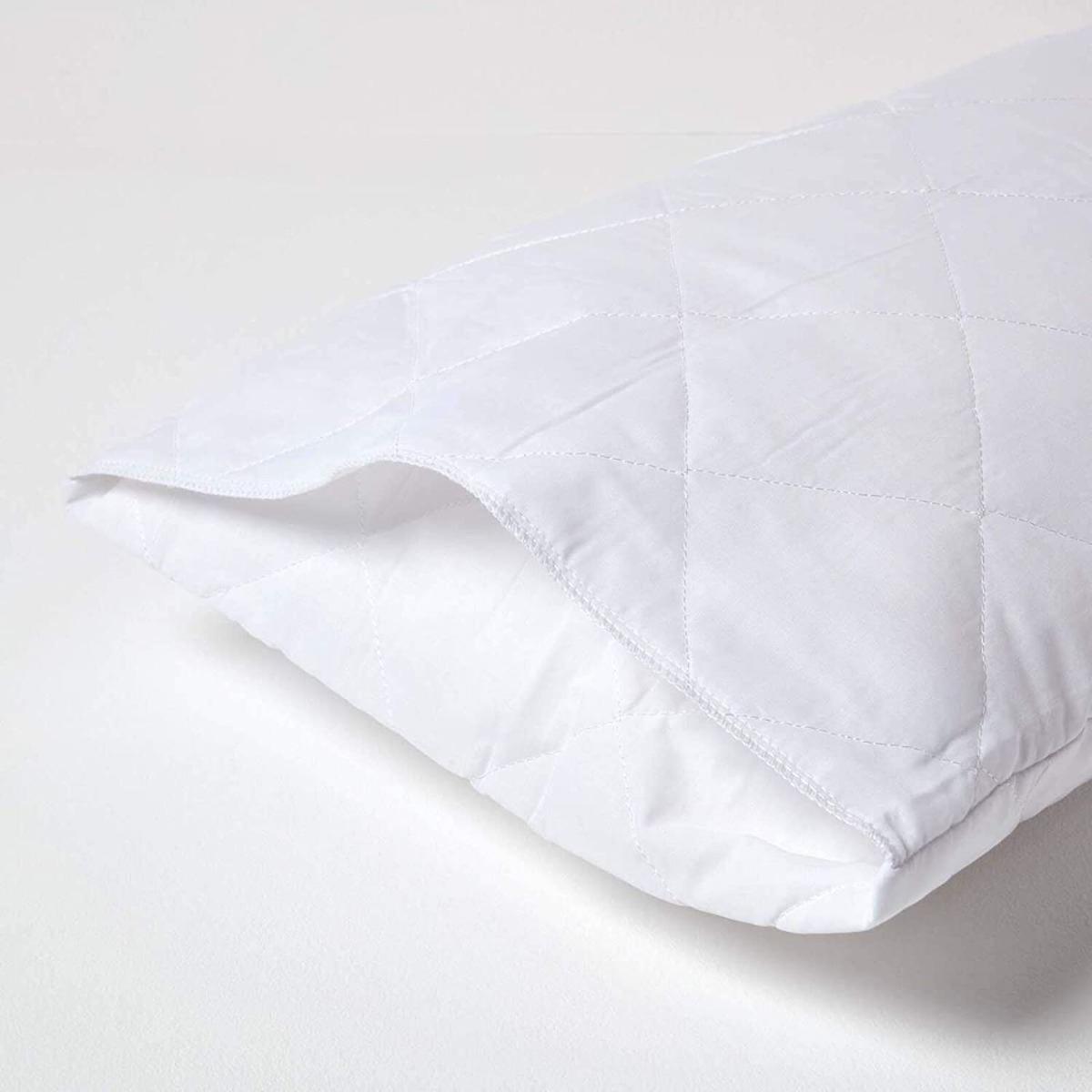 Quilted Pillow Protector Pair - White – image 2