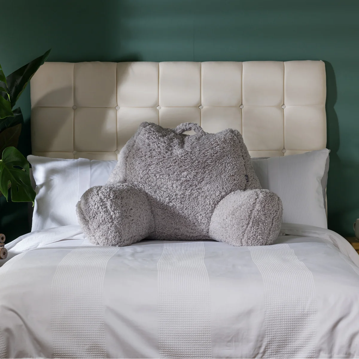 Berber Fleece Bean Filled Reading Support Pillow - Grey – image 9
