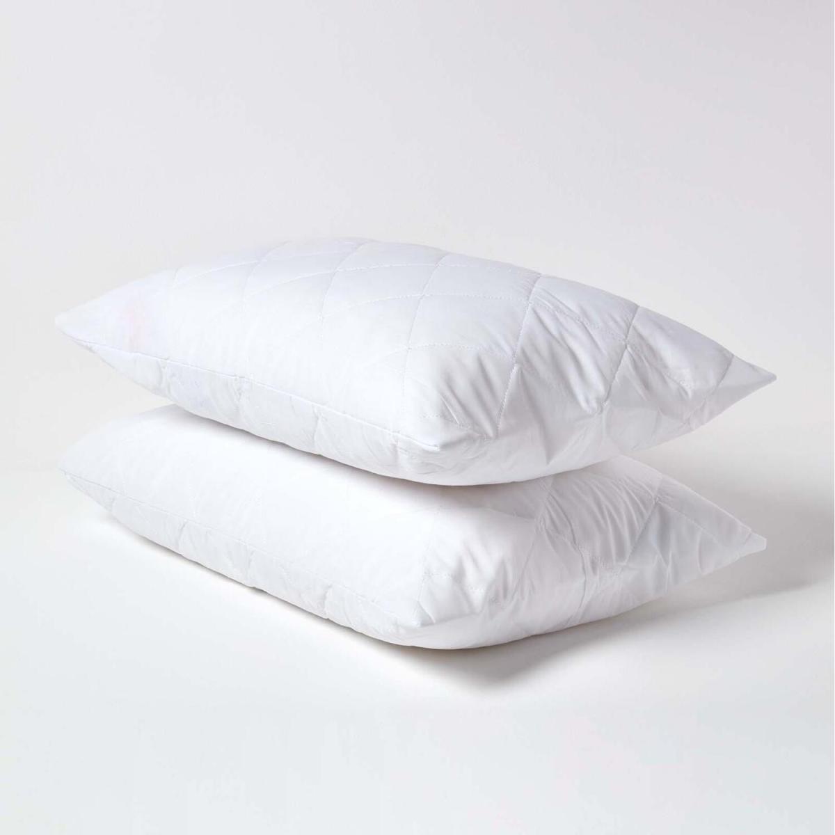 Quilted Pillow Protector, Pack of 4 - White – image 2