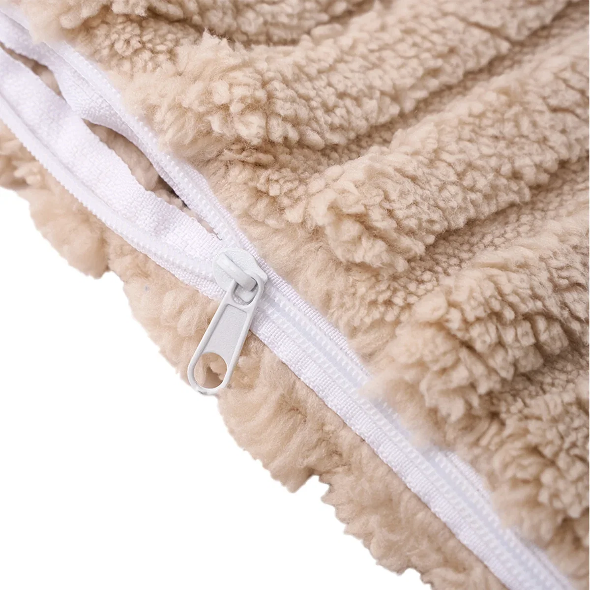 Plush Throw Pillow Cover - Light Brown – image 3