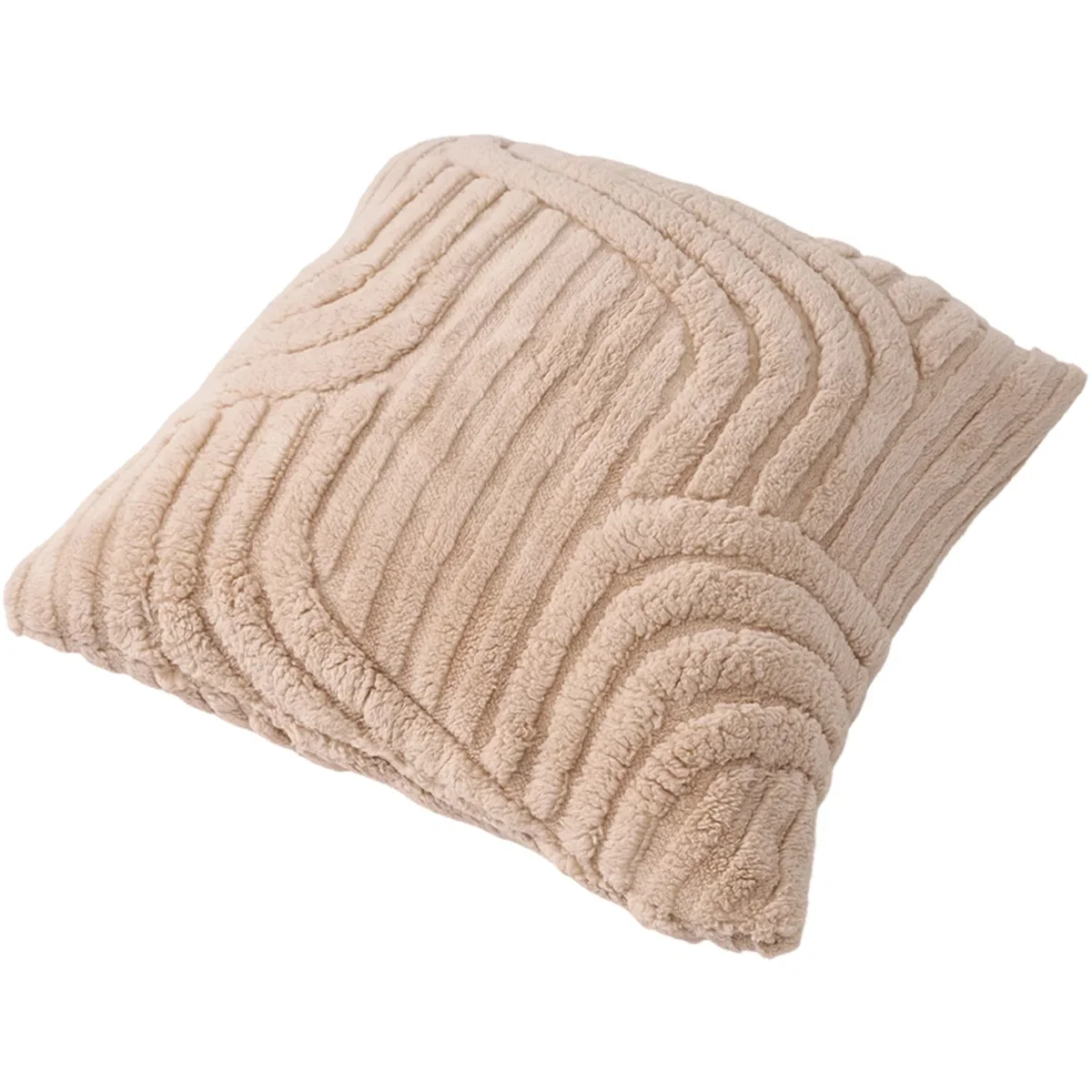 Plush Throw Pillow Cover - Light Brown – image 7