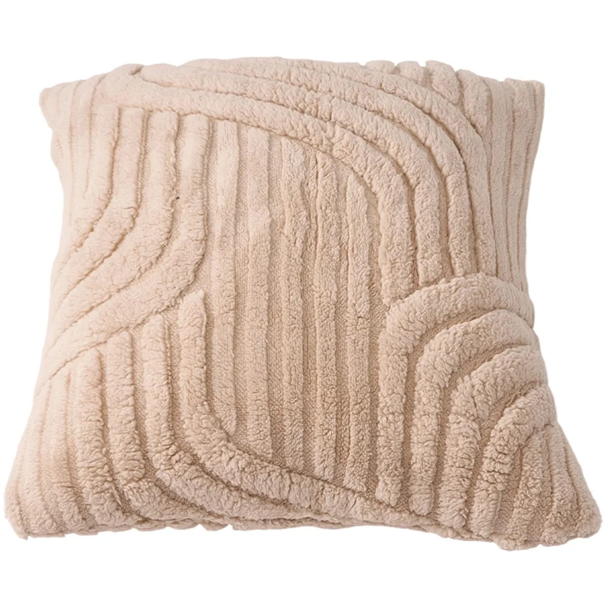 Plush Throw Pillow Cover - Light Brown – image 8