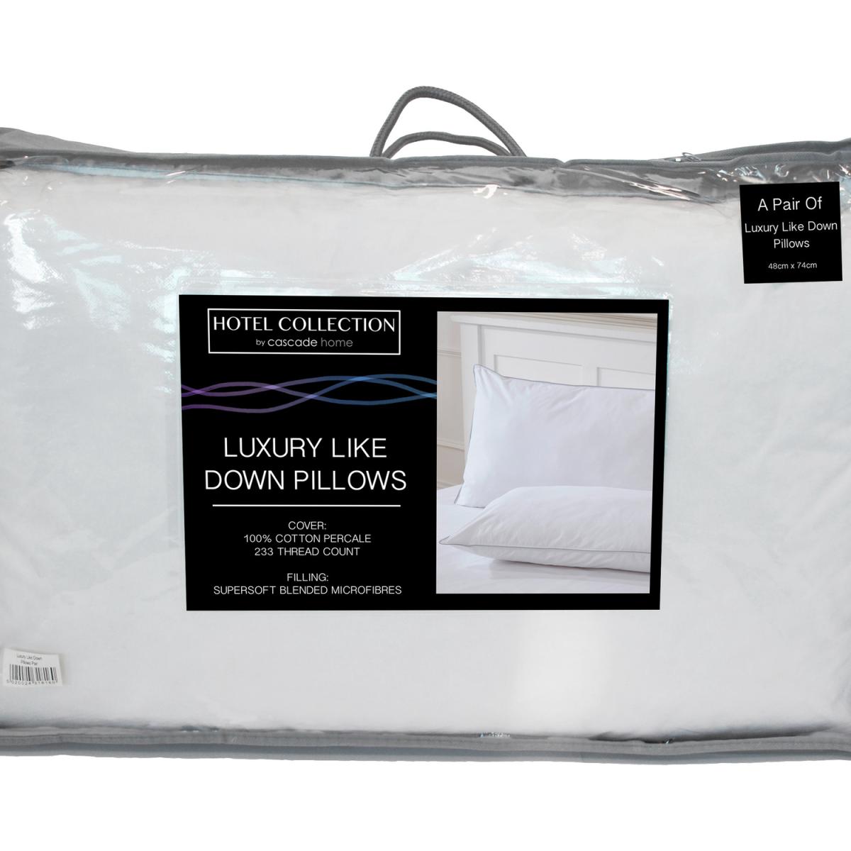 5* Luxury Like Down Pair of Pillows - White – image 2