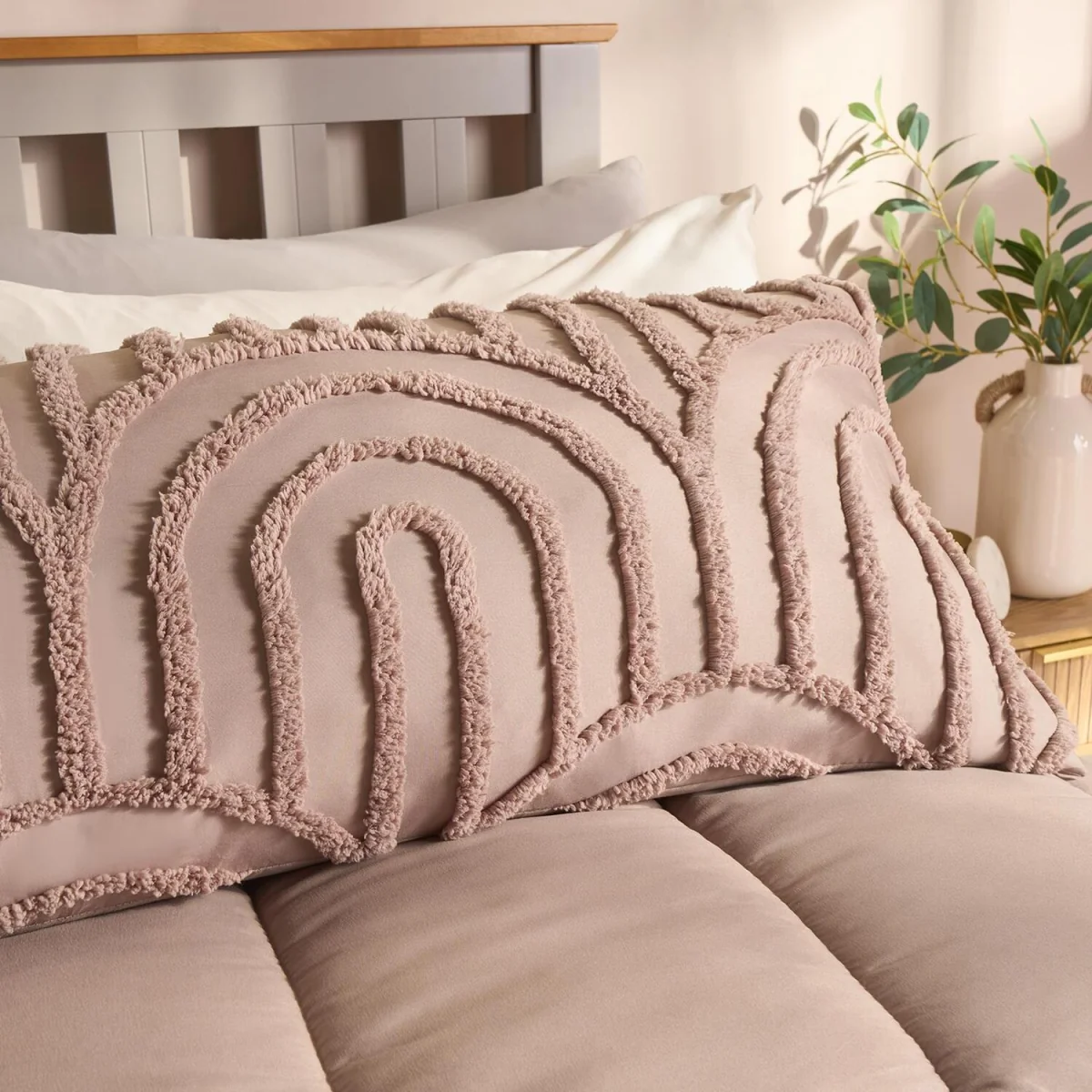 OHS Tufted Arches Bolster Pillow - Natural – image 3
