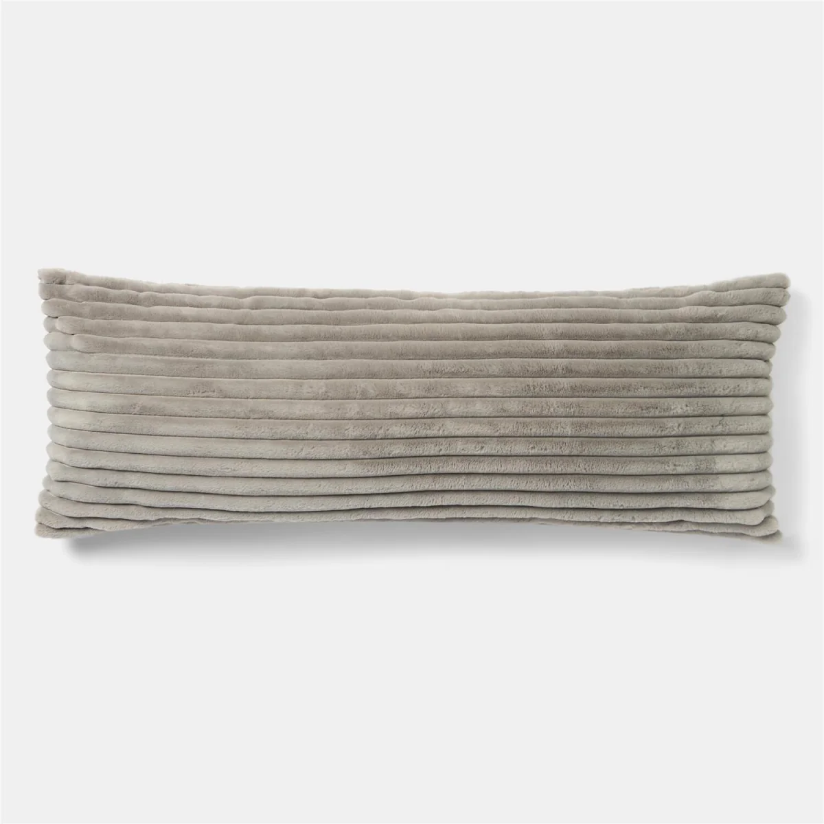 OHS Ribbed Faux Fur Bolster Pillow - Grey – image 5