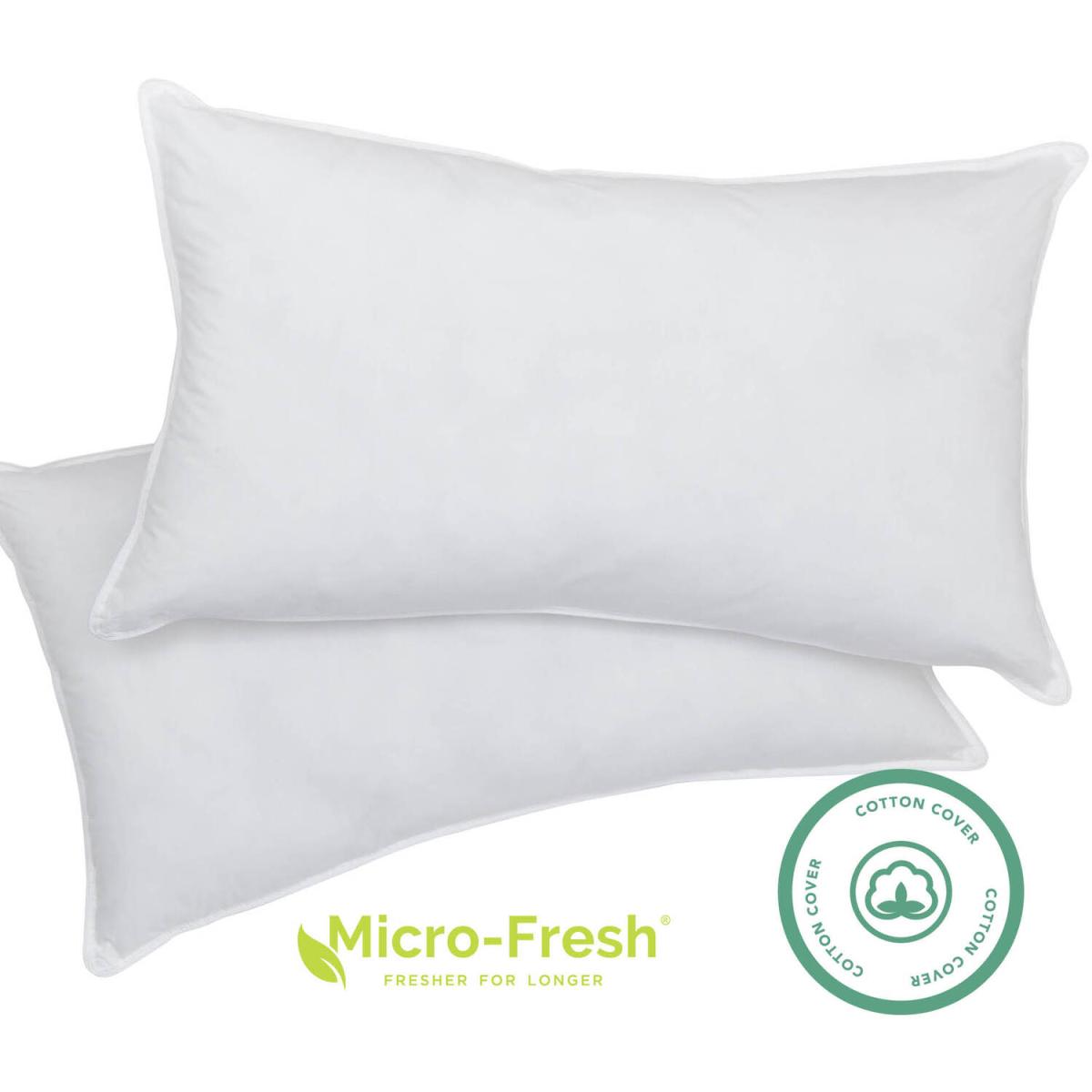 Pure Cotton Anti Allergy Pillow Pair With Micro-Fresh - White – image 2
