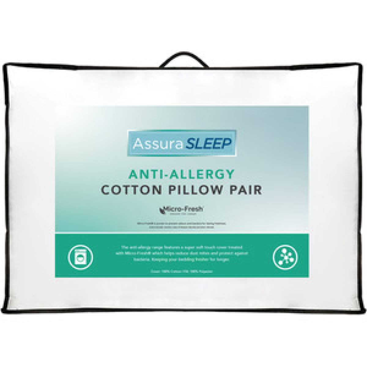 Pure Cotton Anti Allergy Pillow Pair With Micro-Fresh - White – image 5