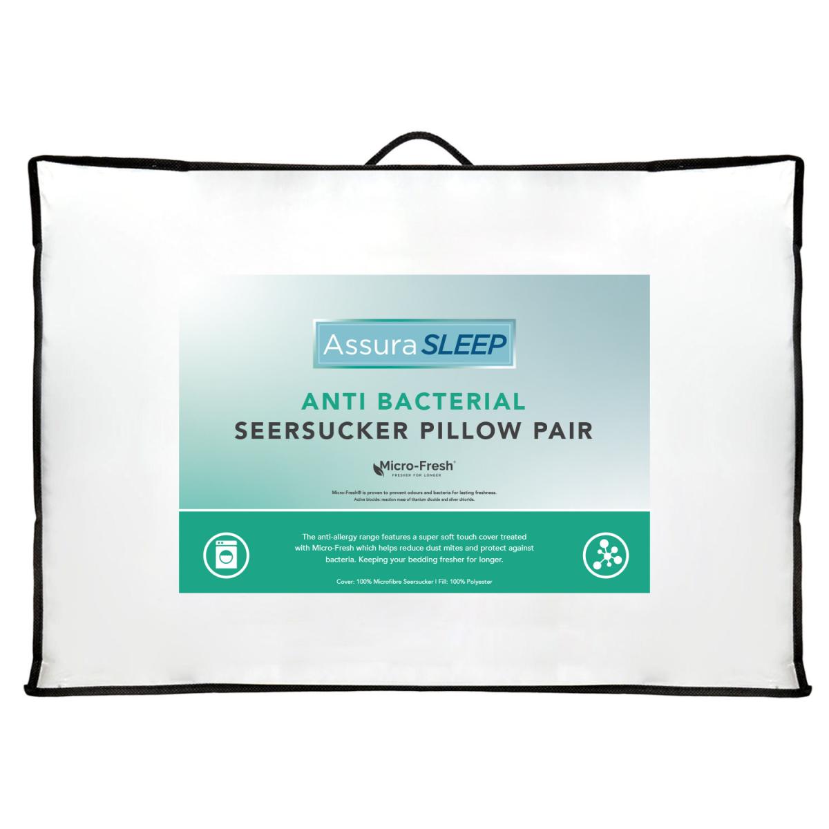 Seersucker Pillow Pair With Micro-Fresh - White – image 3
