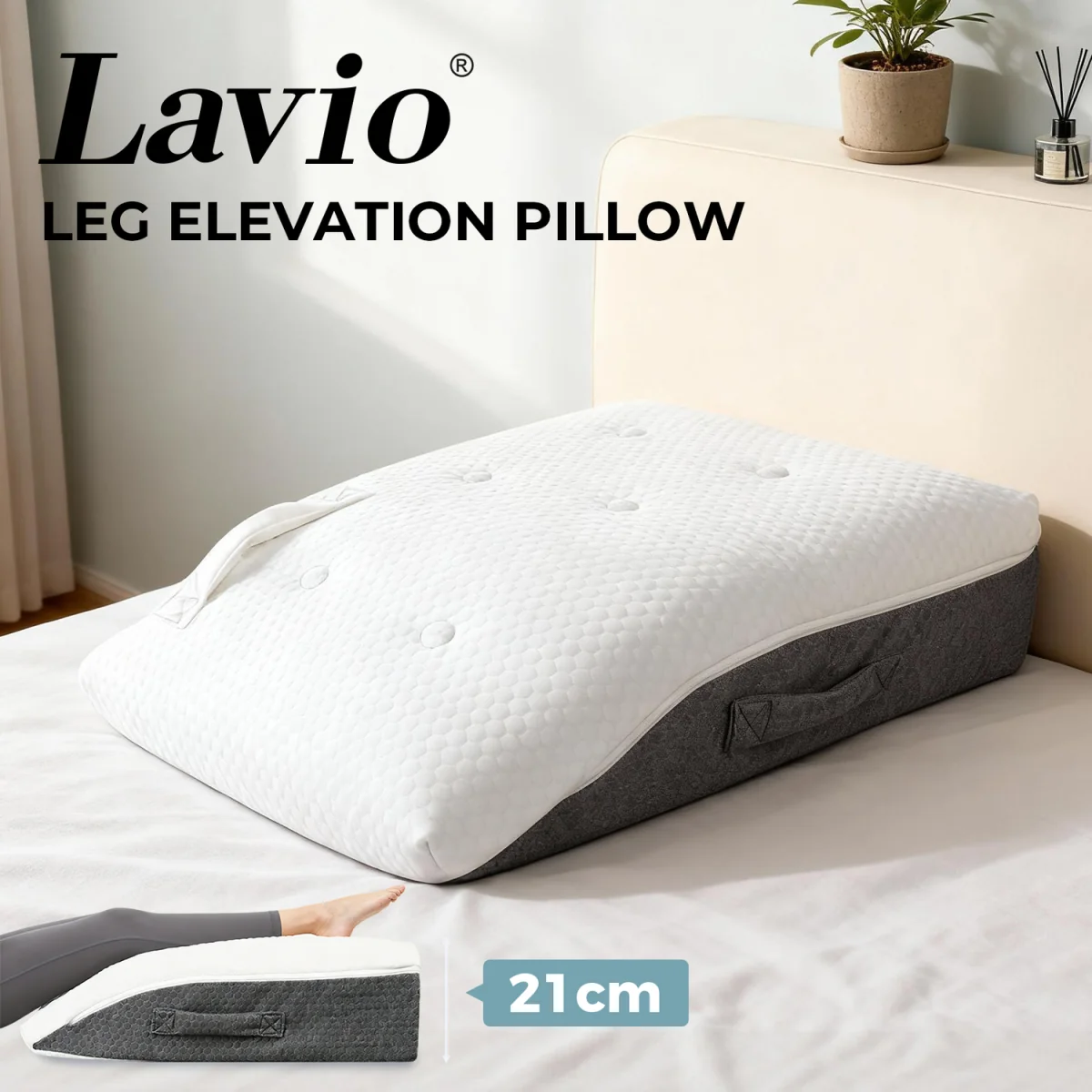 Lavio Leg Elevation Pillow Memory Foam Wedge - White – image 2