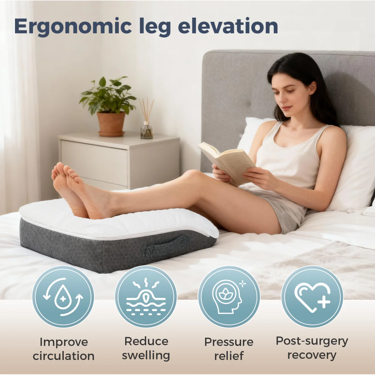 Lavio Leg Elevation Pillow Memory Foam Wedge - White – image 4