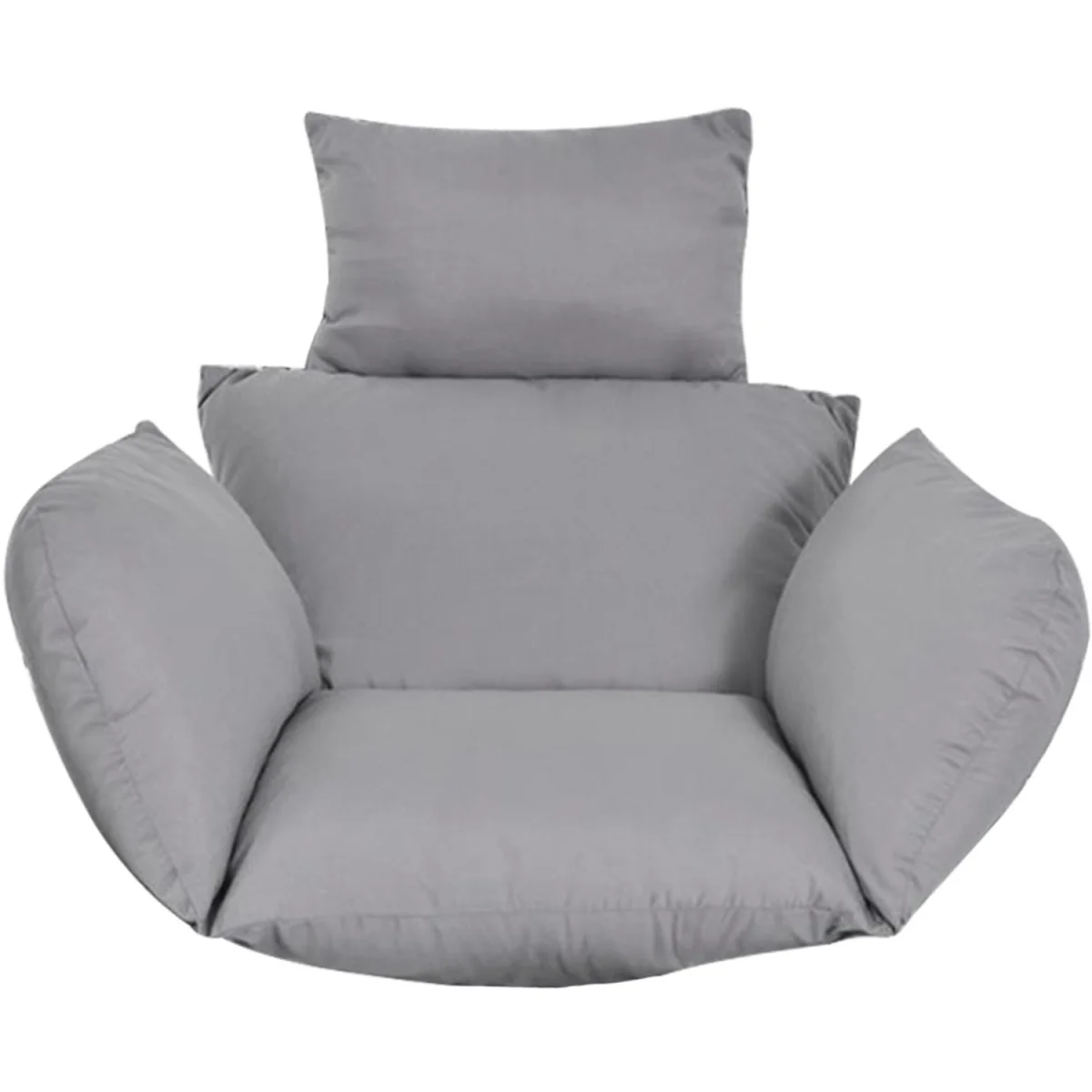 Egg Chair Seat Pad Outdoor Hanging Cradle Swing Back Cushion With Pillow - Grey – image 6
