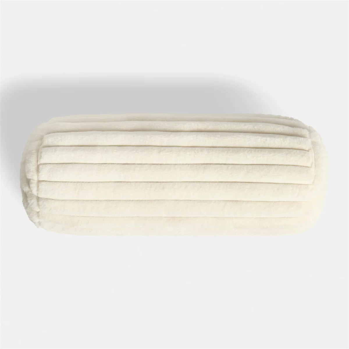 OHS Faux Fur Ribbed Bolster Pillow - Cream – image 5