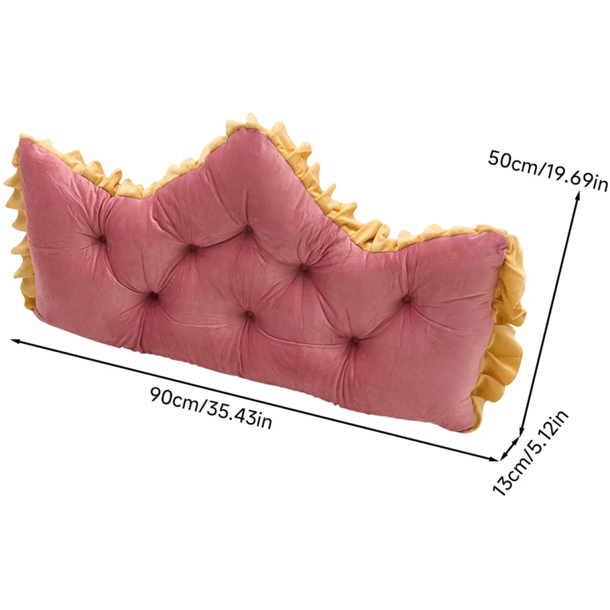 Crown-Shaped Tufted Headboard Pillow - Dusty Rose / 90cm – image 2