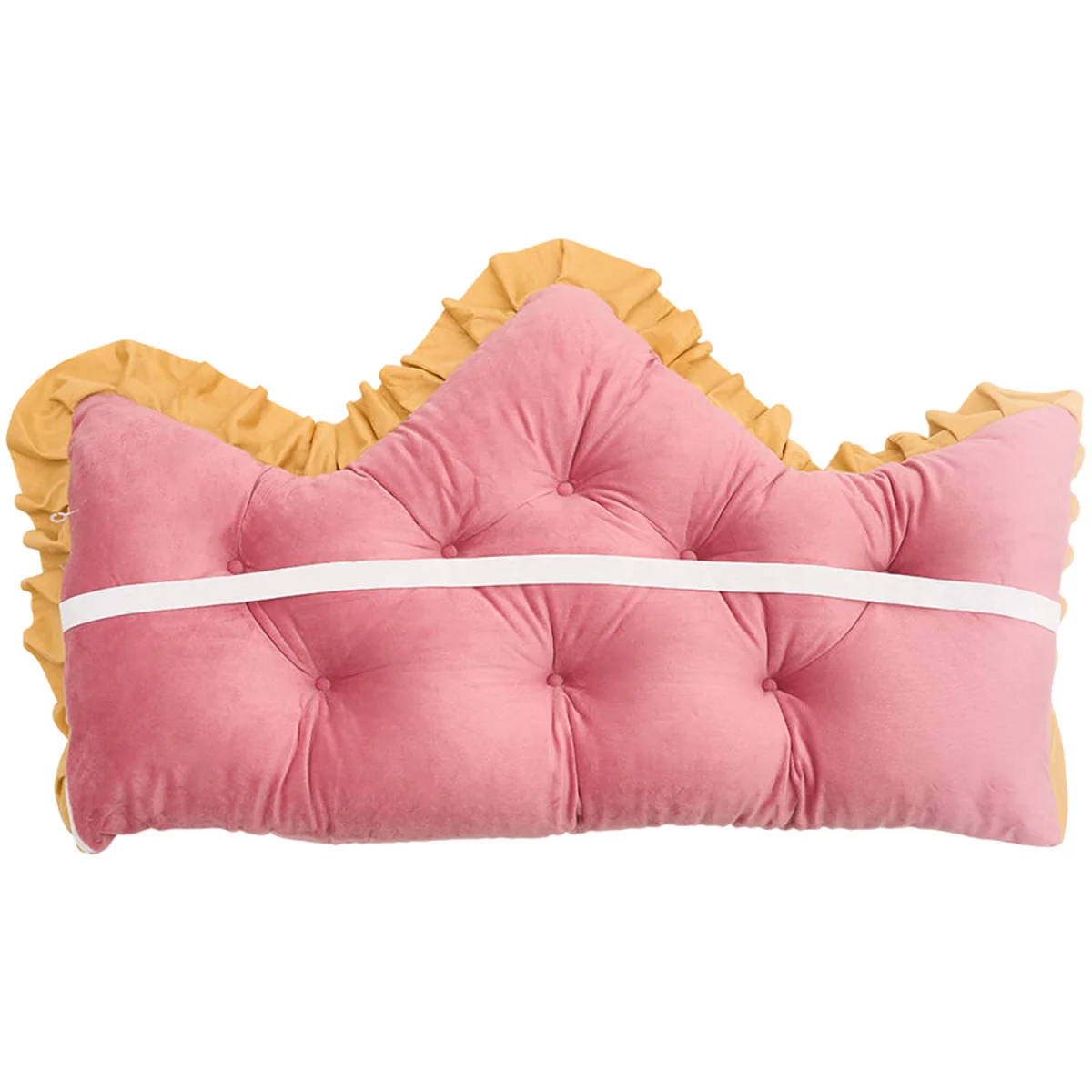 Crown-Shaped Tufted Headboard Pillow - Dusty Rose / 90cm – image 8