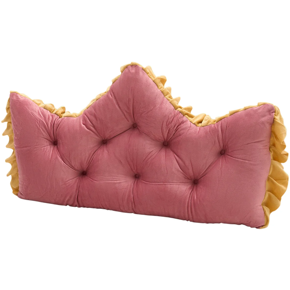 Crown-Shaped Tufted Headboard Pillow - Dusty Rose / 90cm – image 10