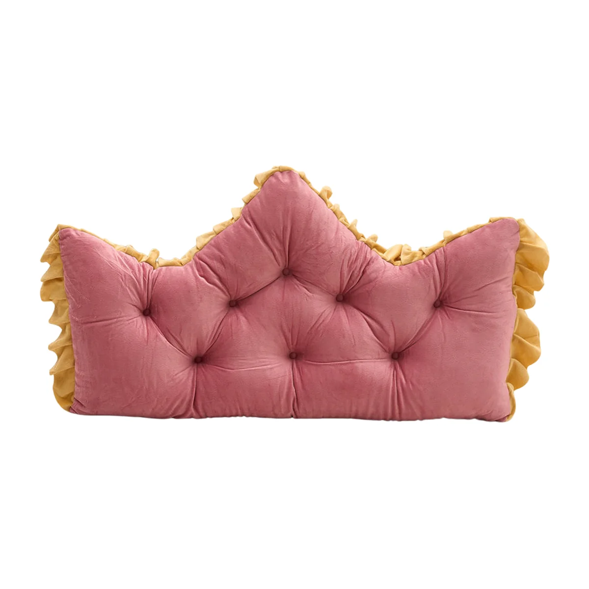 Crown-Shaped Tufted Headboard Pillow - Dusty Rose / 90cm – image 1