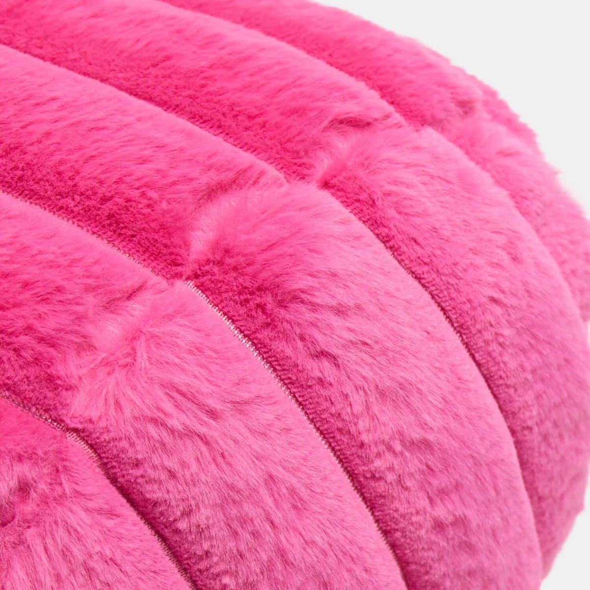 OHS Faux Fur Ribbed Bolster Pillow - Hot Pink – image 6