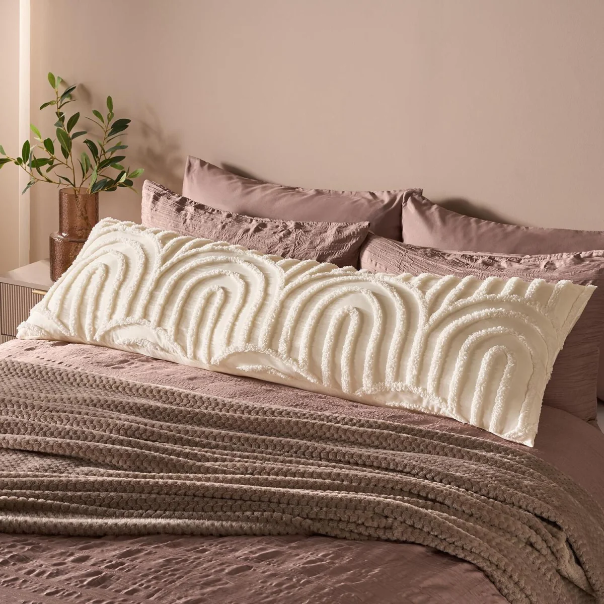 OHS Tufted Arches Bolster Pillow - Cream – image 2