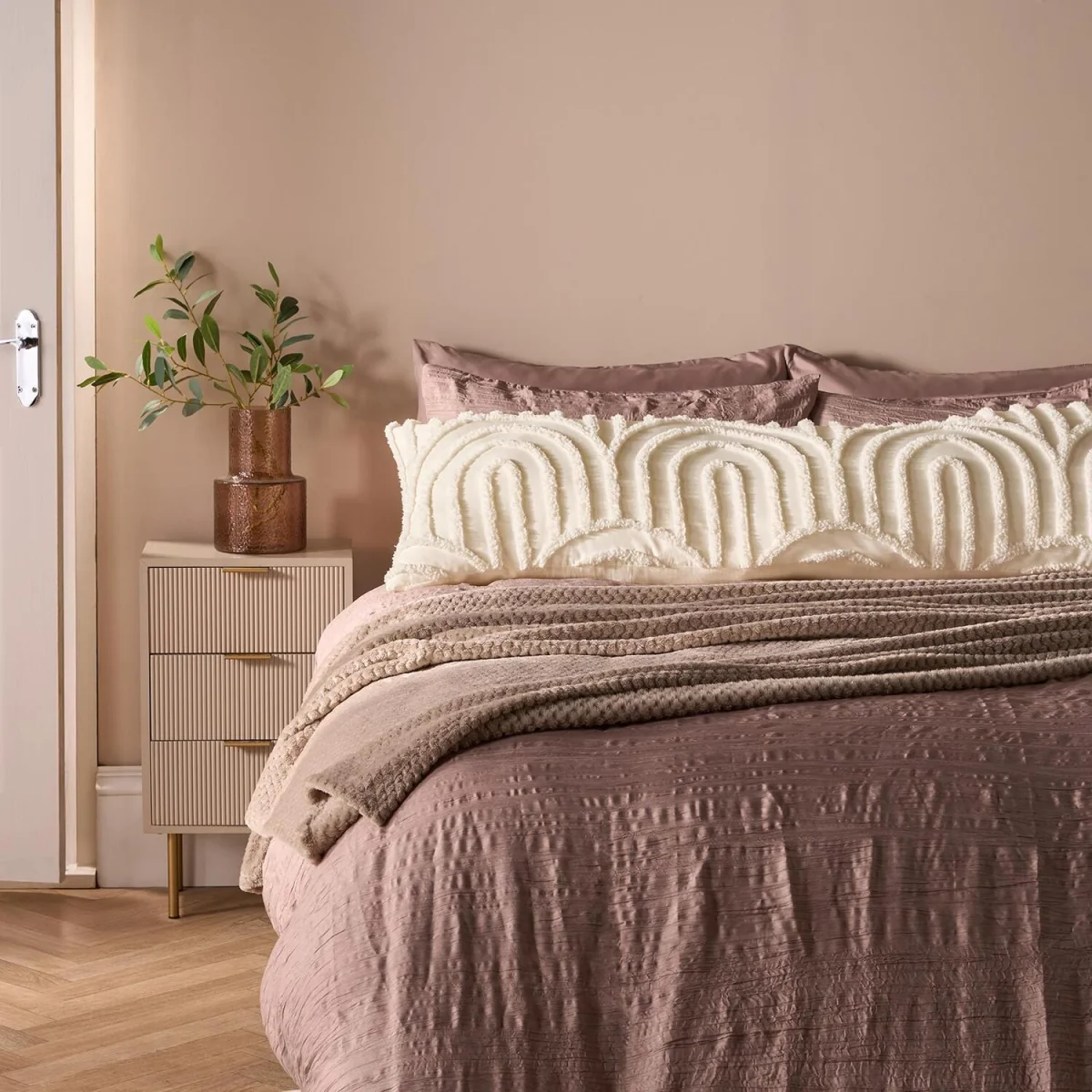 OHS Tufted Arches Bolster Pillow - Cream – image 3