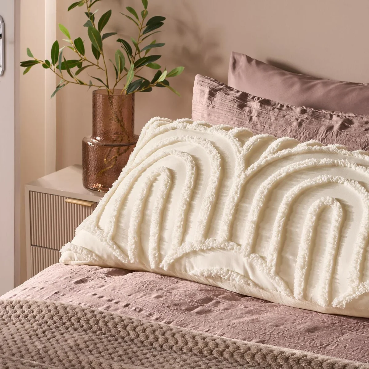 OHS Tufted Arches Bolster Pillow - Cream – image 7