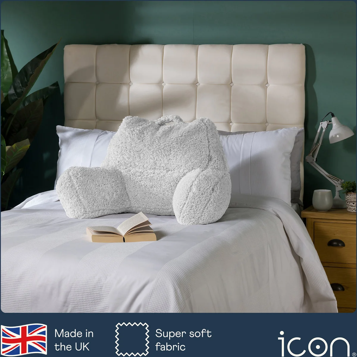 Berber Fleece Bean Filled Reading Support Pillow - Cream – image 14