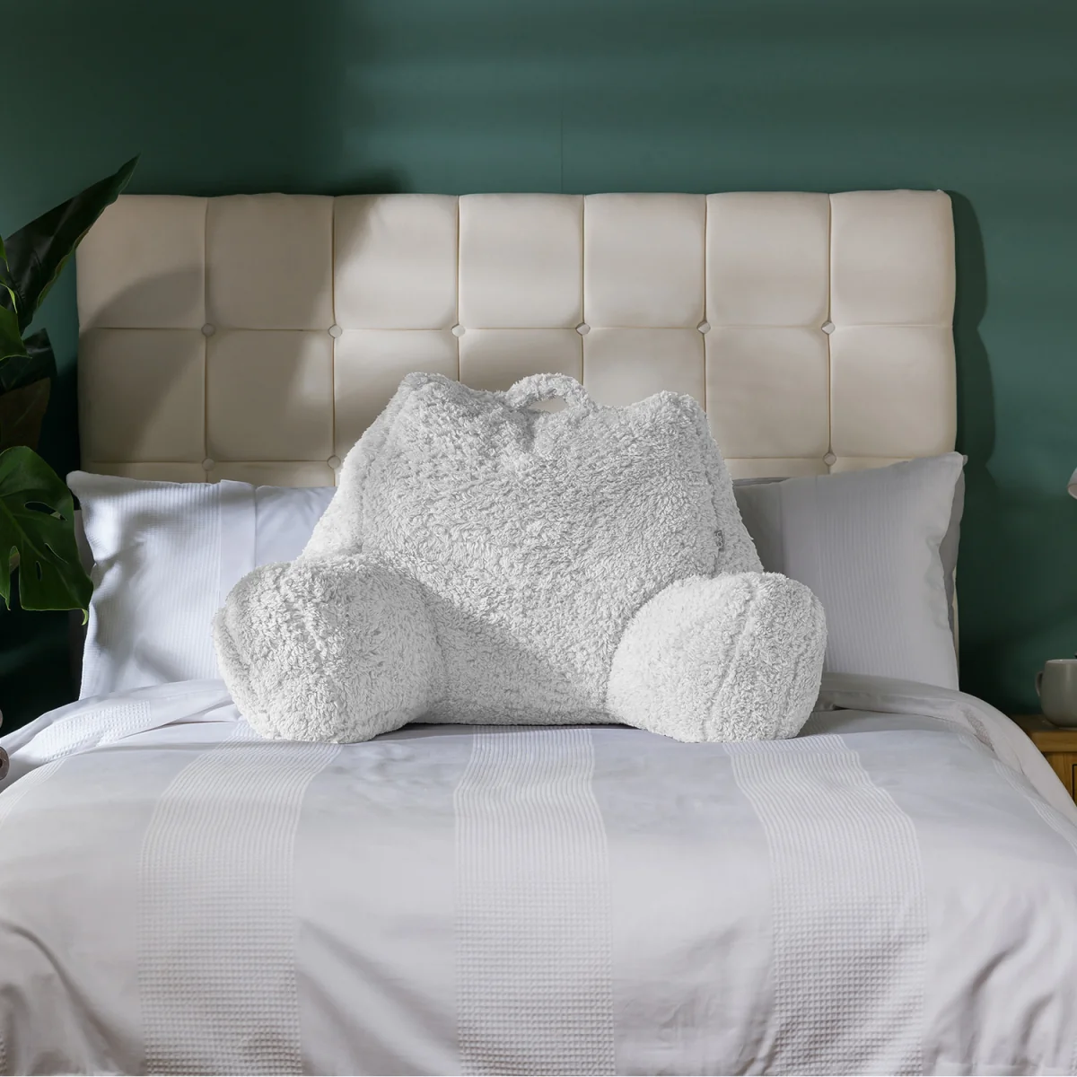 Berber Fleece Bean Filled Reading Support Pillow - Cream – image 8