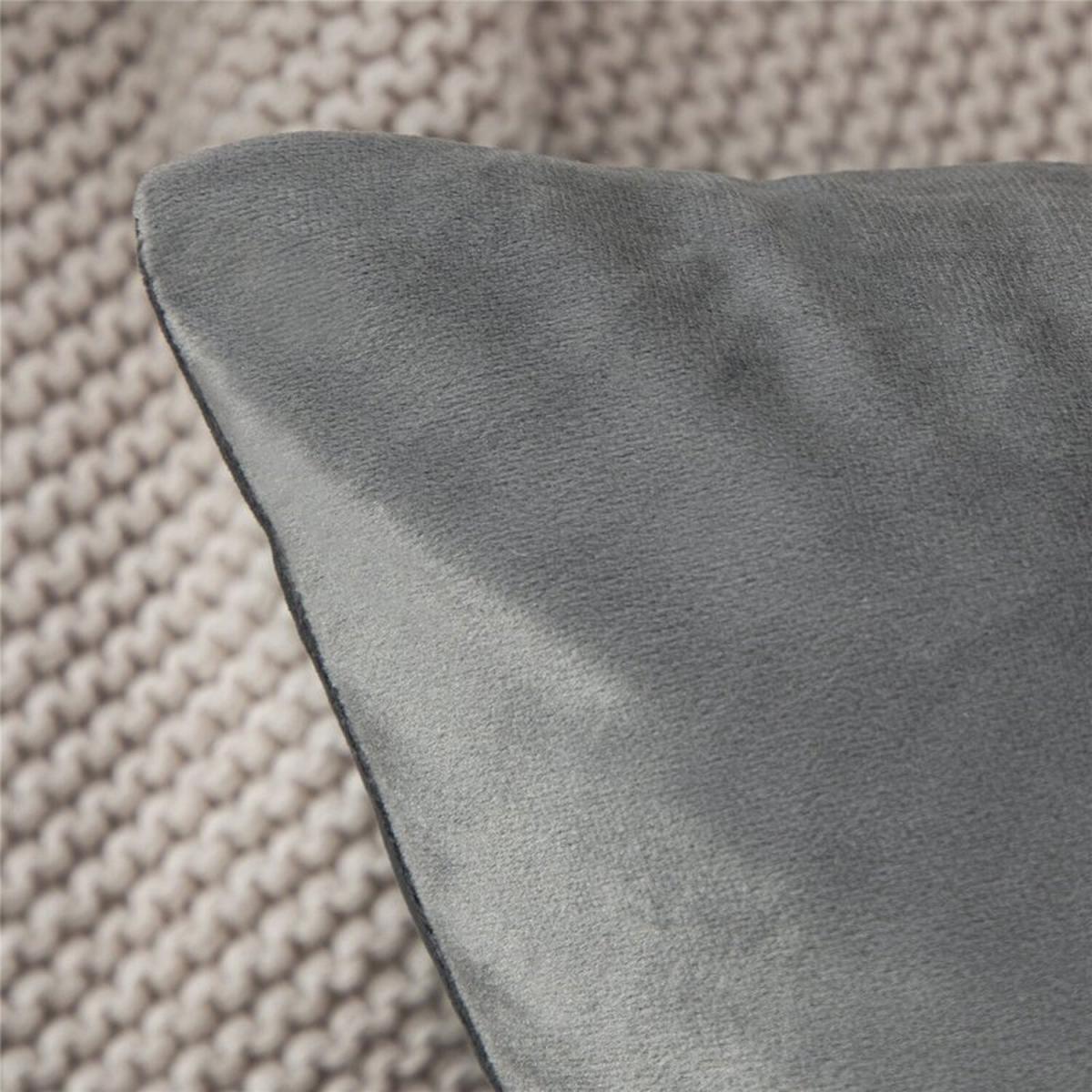 Square Velvet Throw Pillow - Grey – image 3