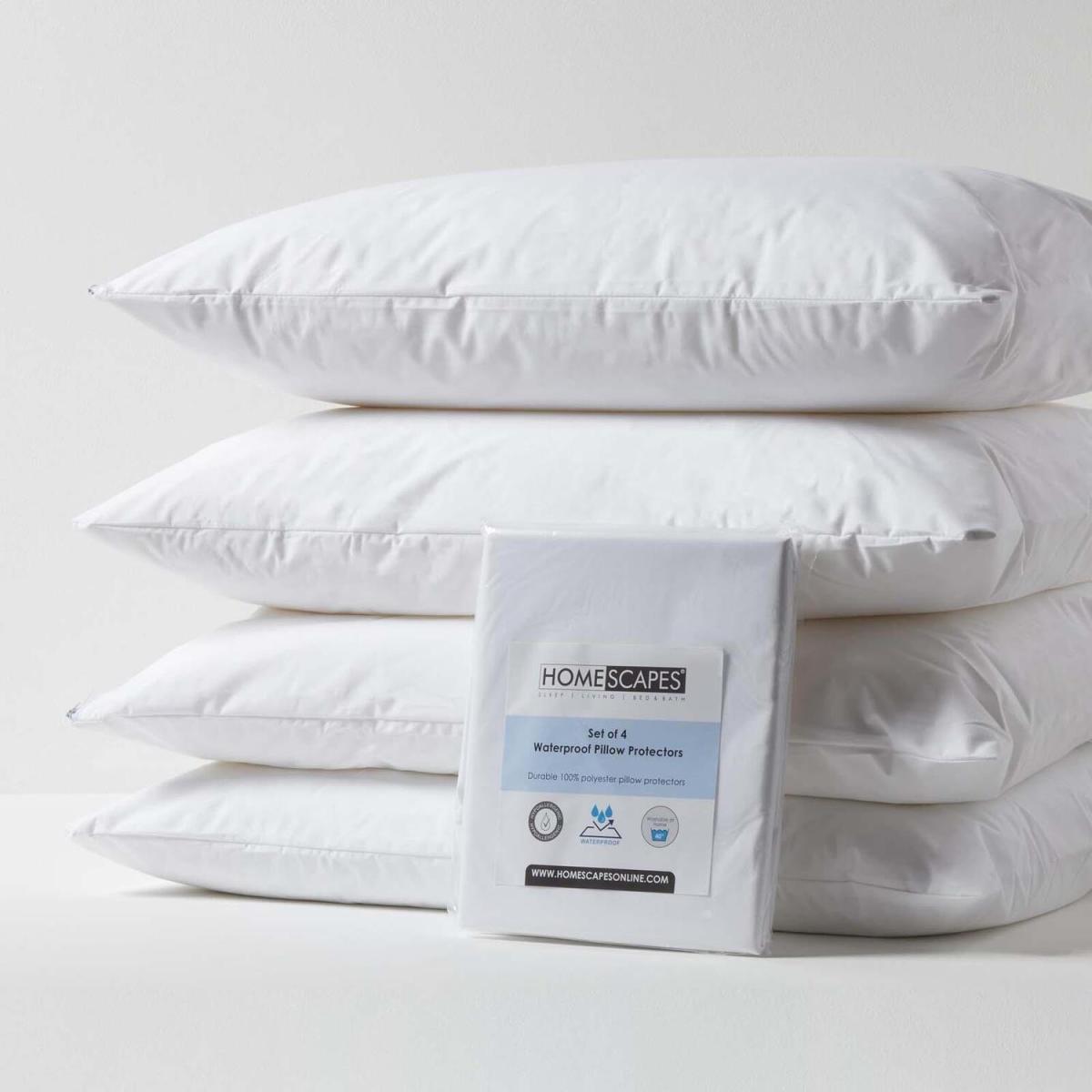 Polypropylene Waterproof Pillow Protectors Pack of 4 - White / Single – image 1